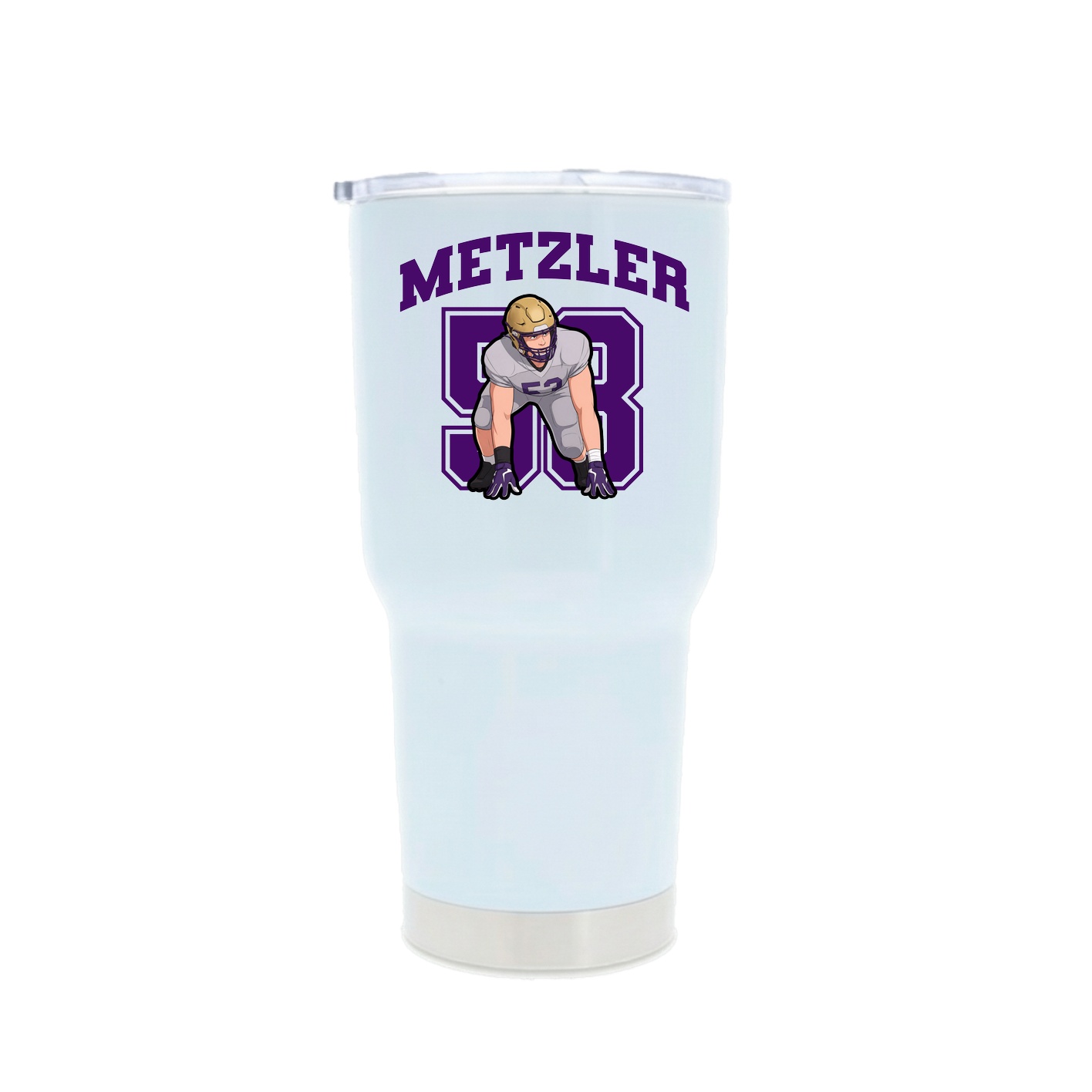 30oz Stainless Steel Tumbler — Number in White