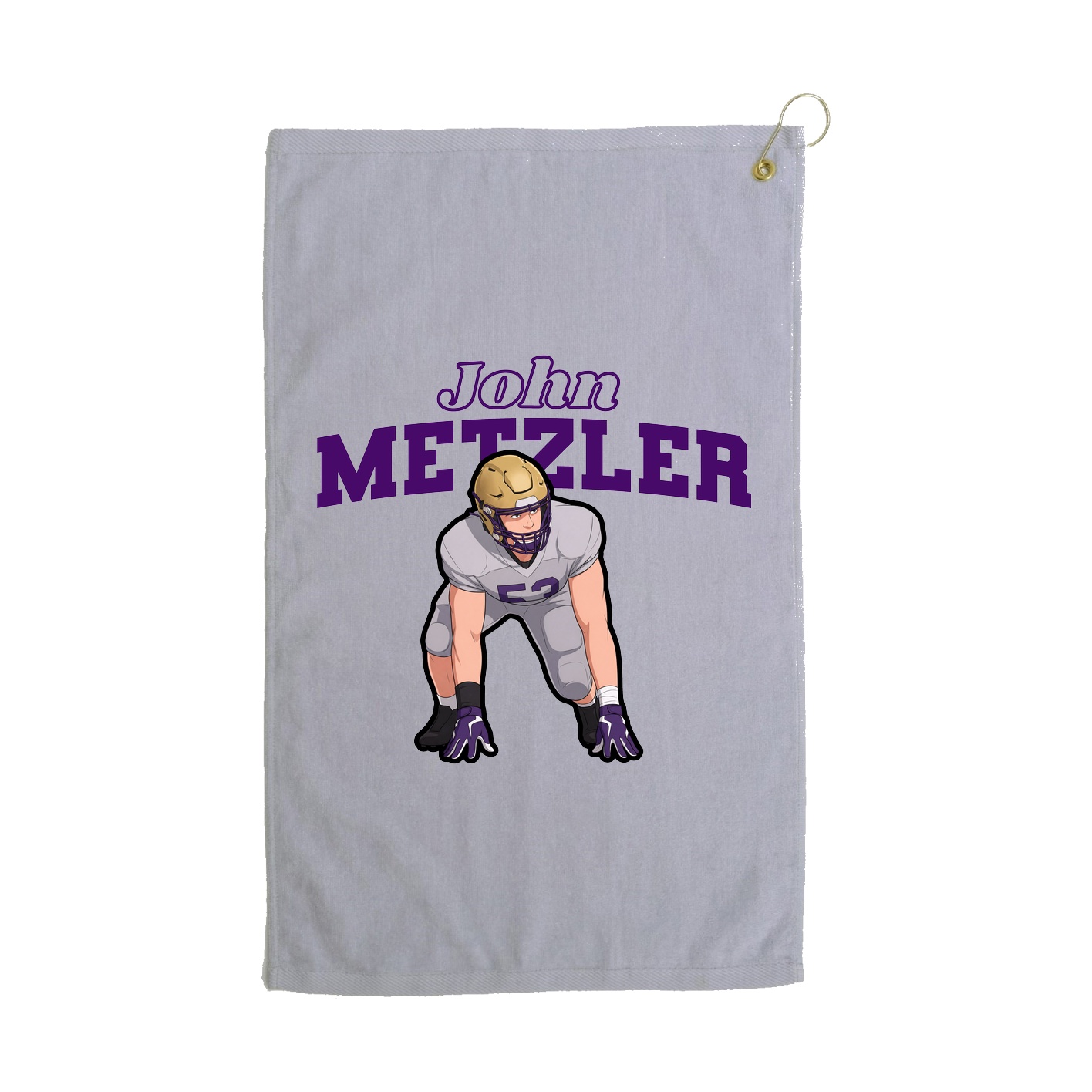 Golf Towel — Name Arch in Grey
