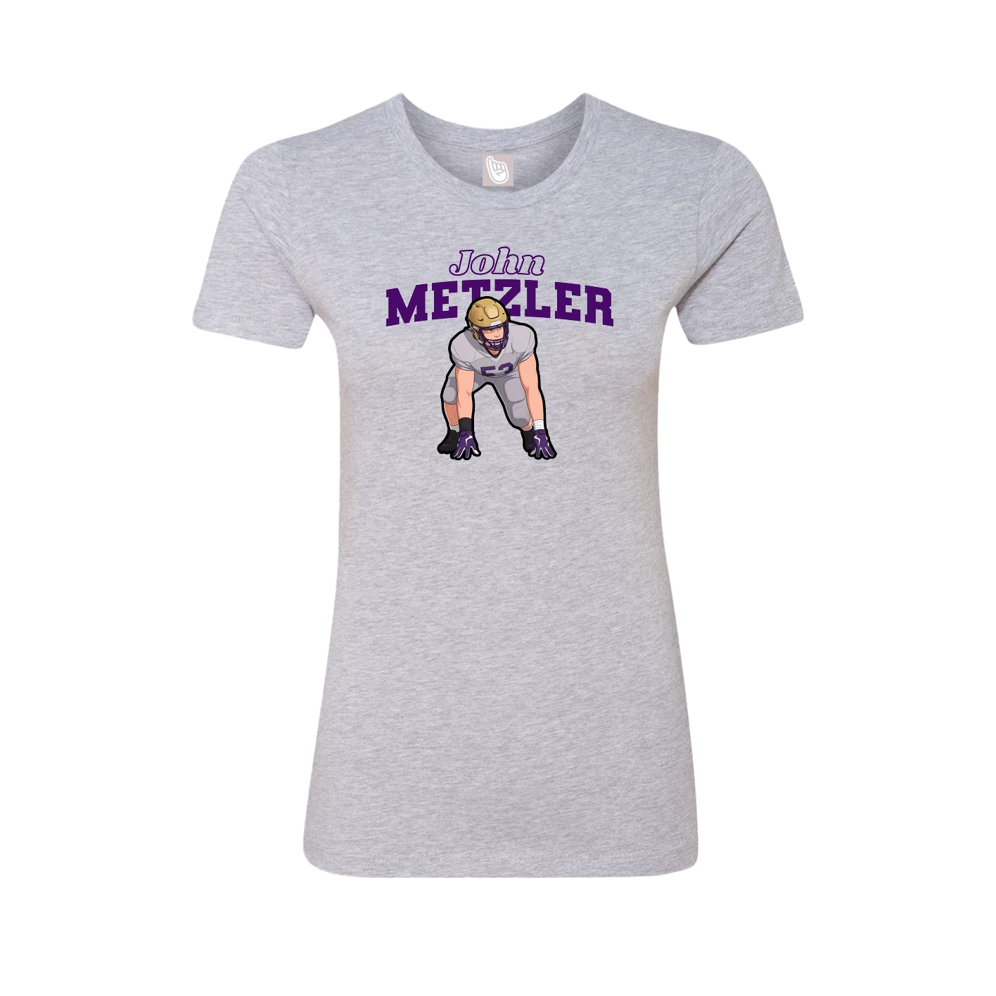 Fitted Women's Tee — Name Arch in Grey