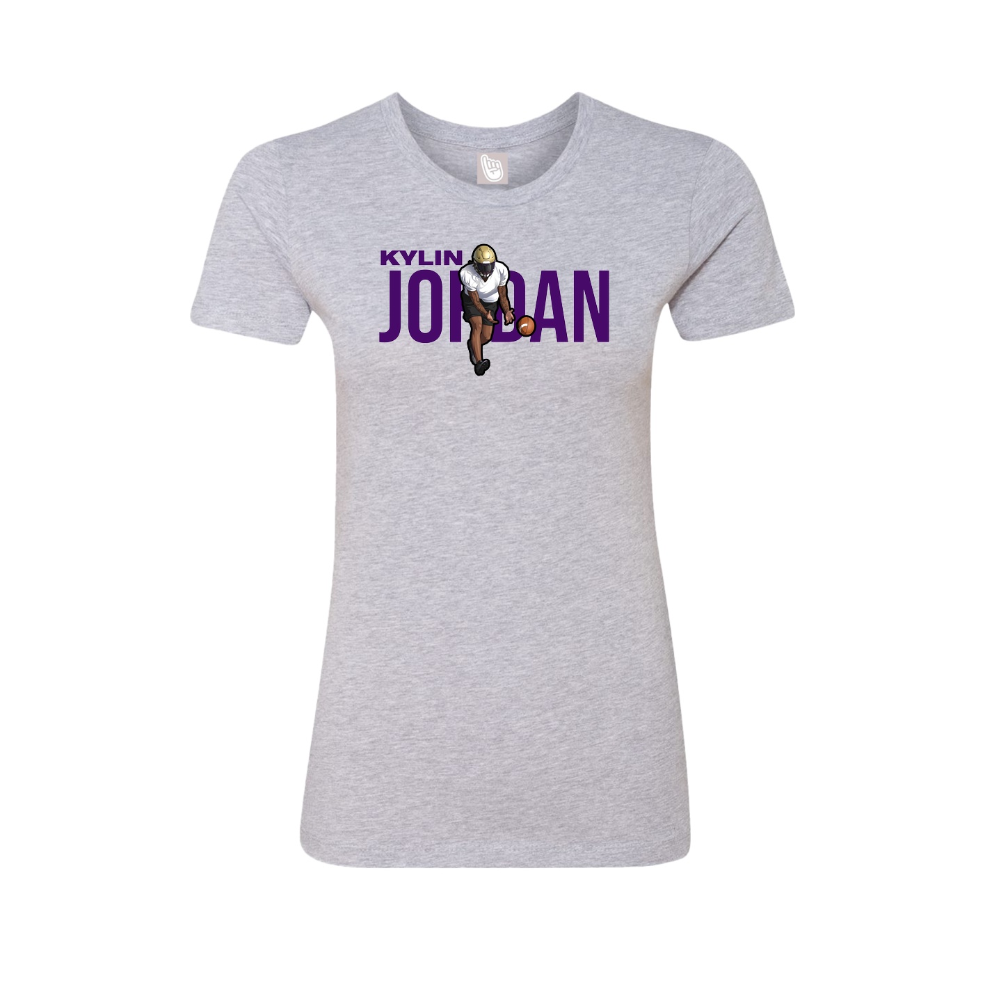 Fitted Women's Tee — Player Name in Grey
