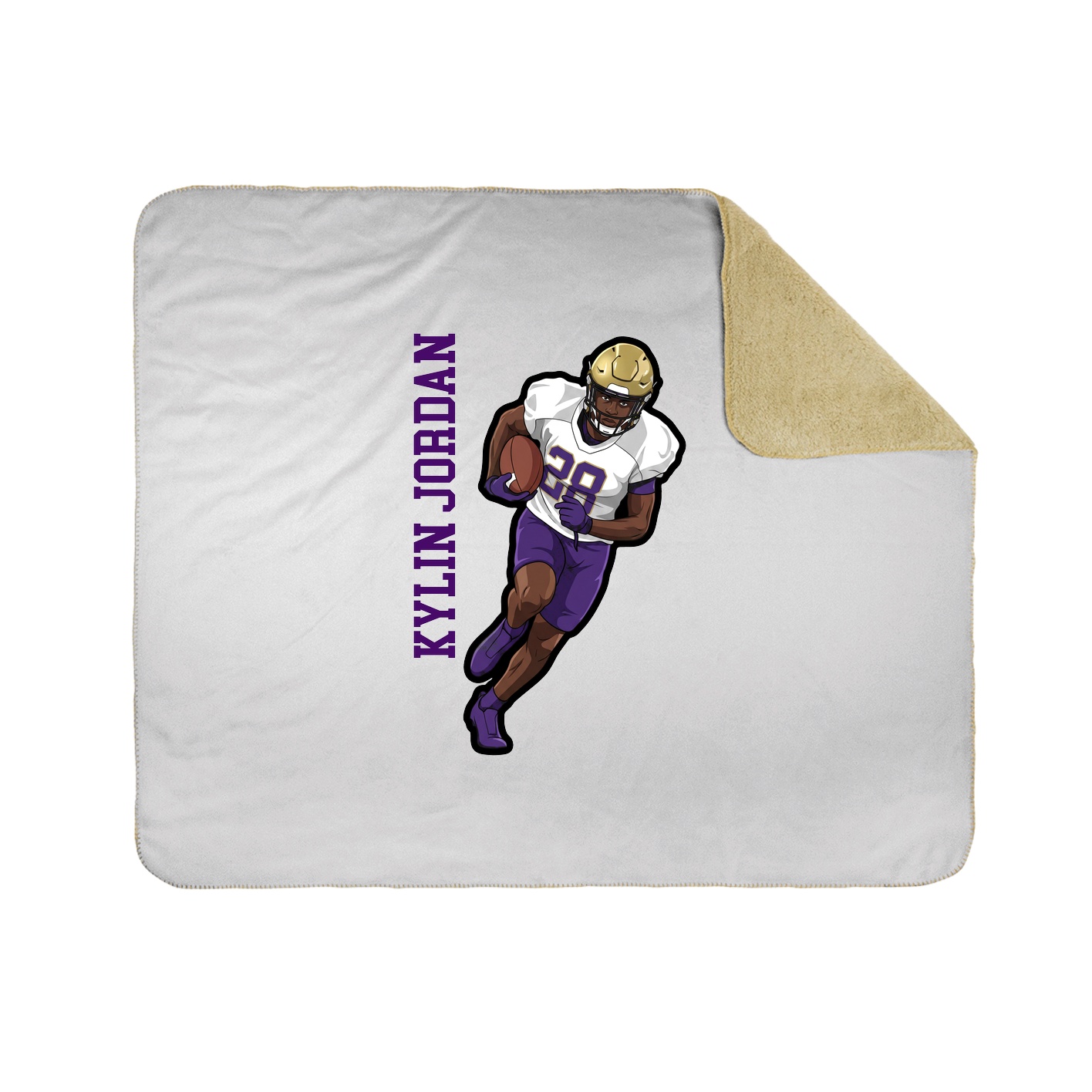 Throw Blanket — Name Vertical in White