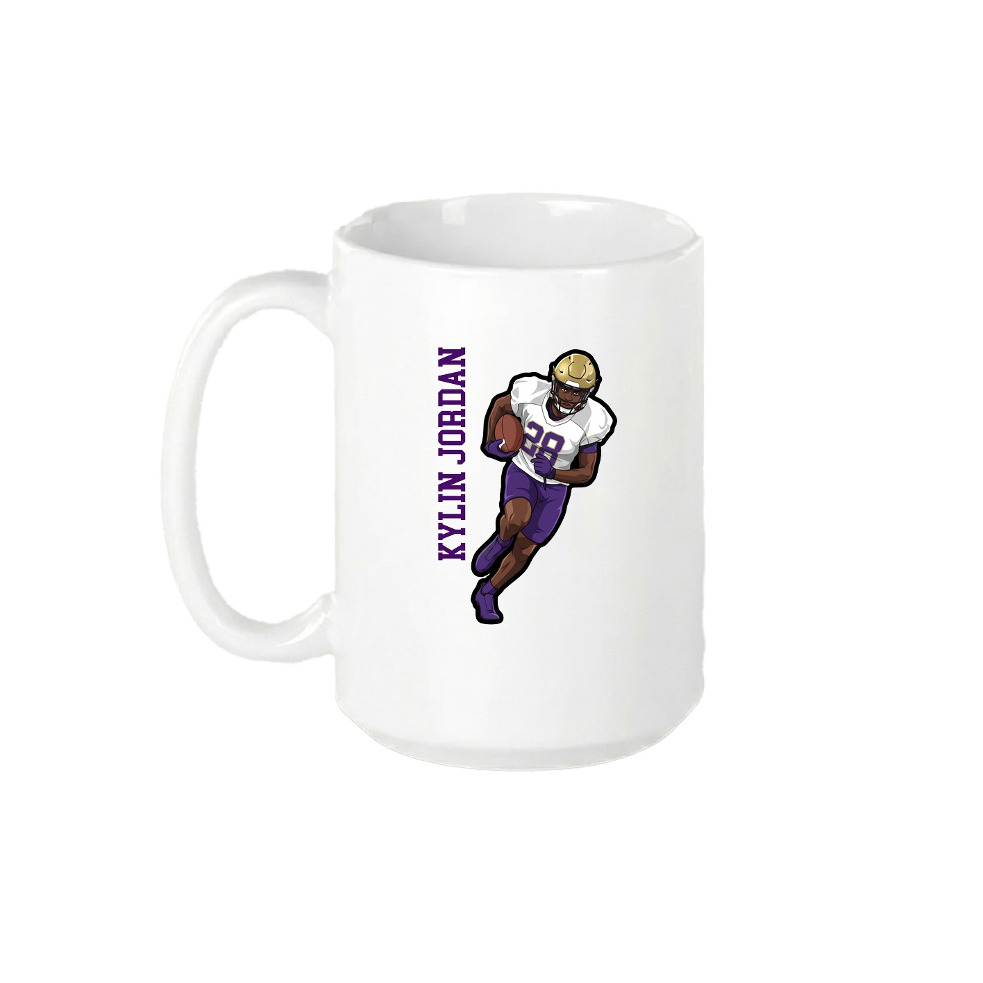 15oz Coffee Mug — Name Vertical in White