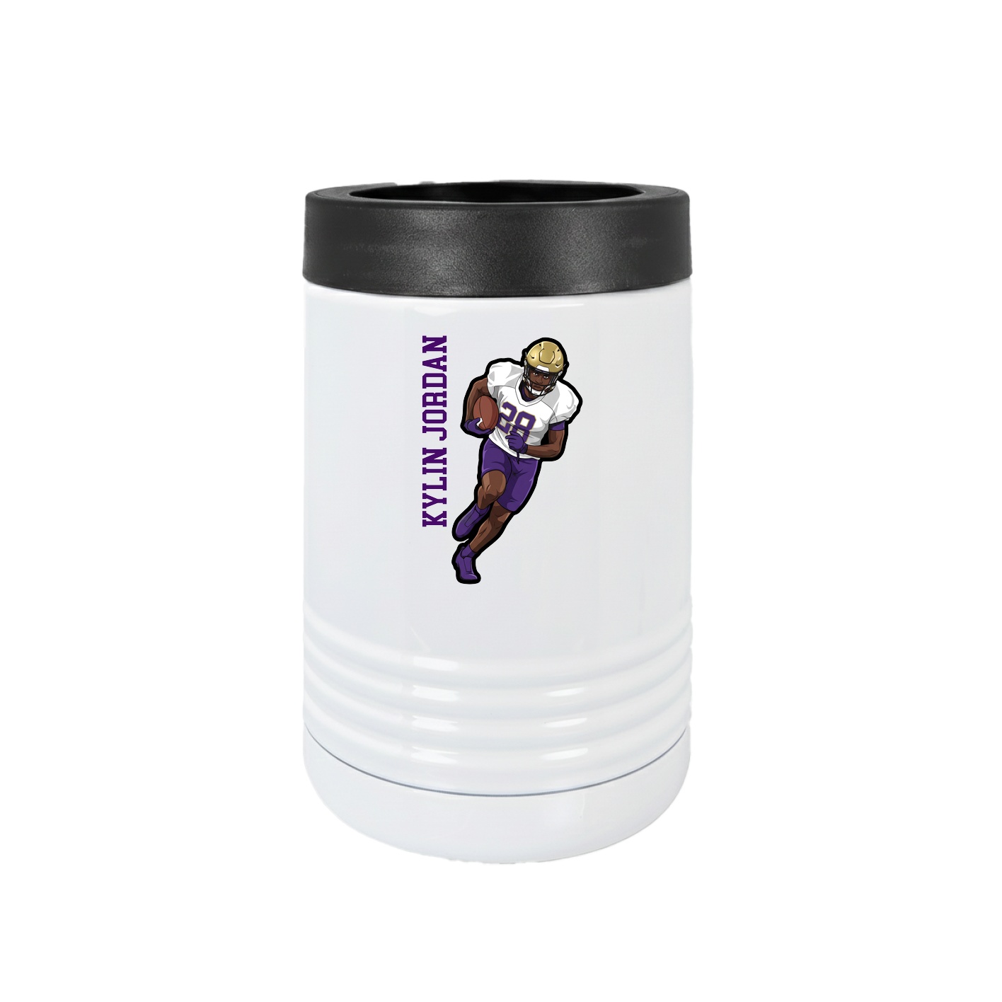 Beverage Holder — Name Vertical in White
