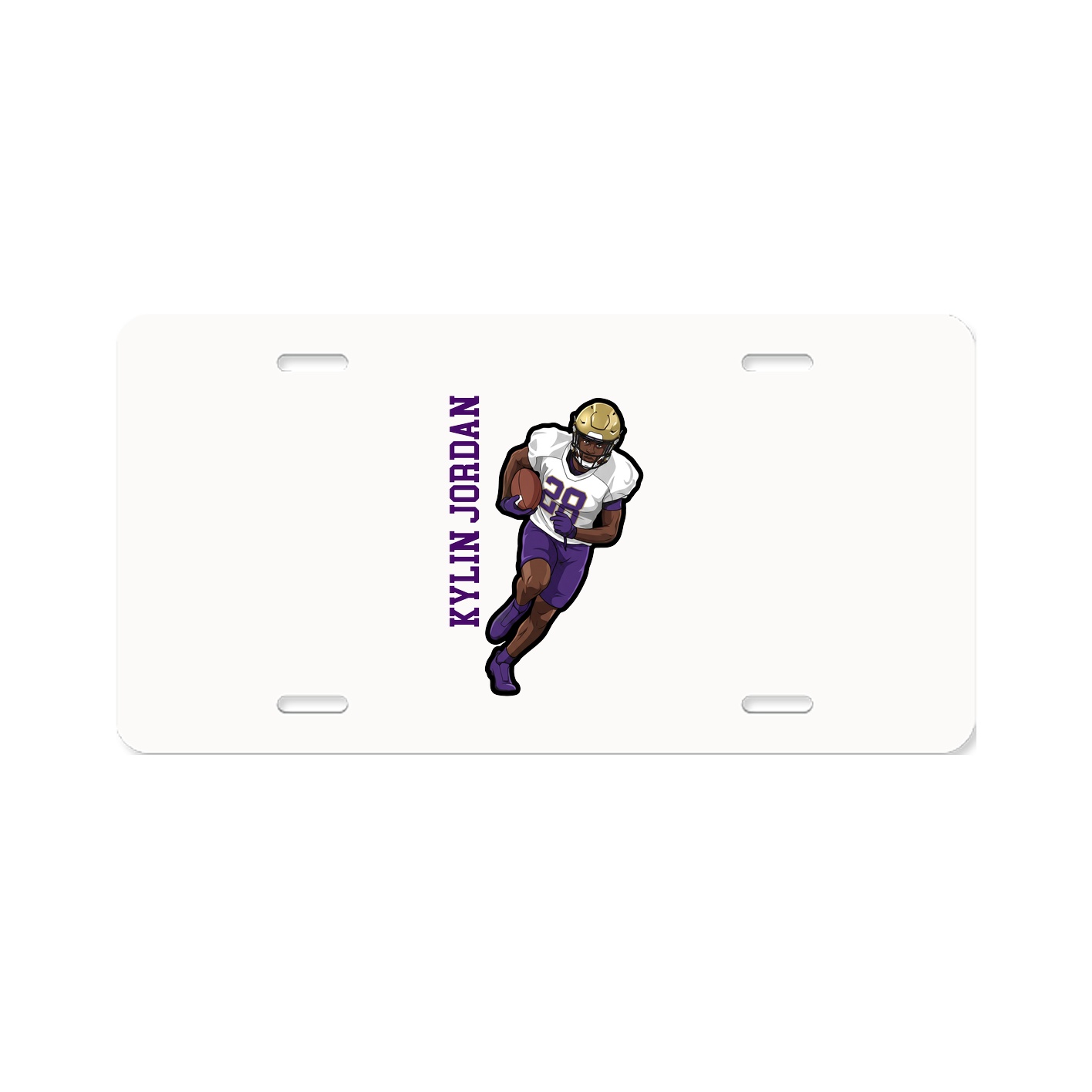 License Plate — Name Vertical in Classic