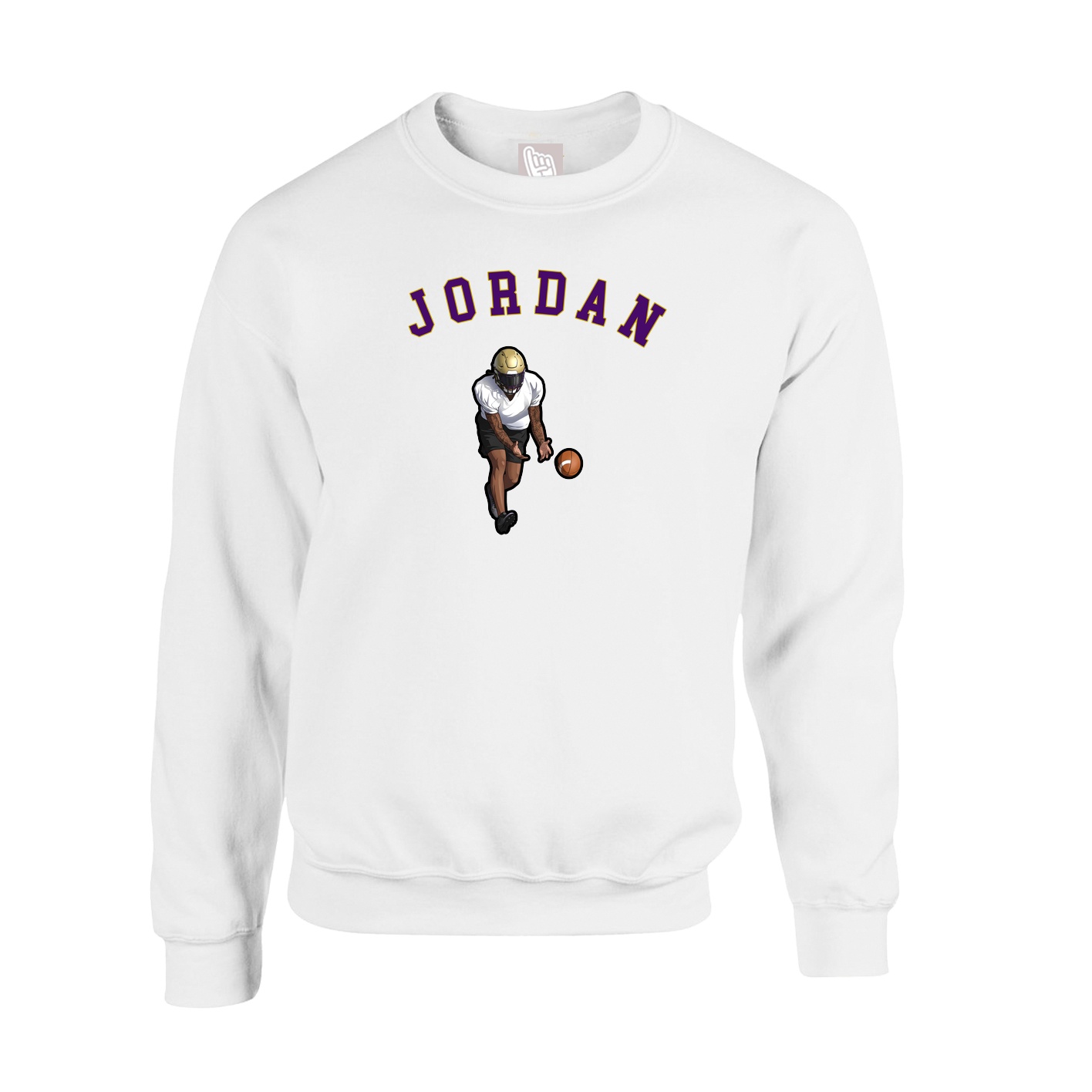 Fleece Crew — Shirsey Arch in White