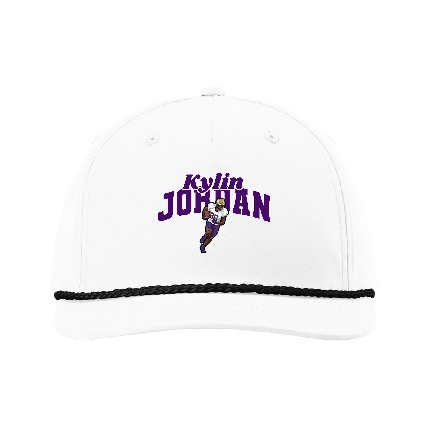Five-Panel Classic Rope Cap — Signature Arch in White
