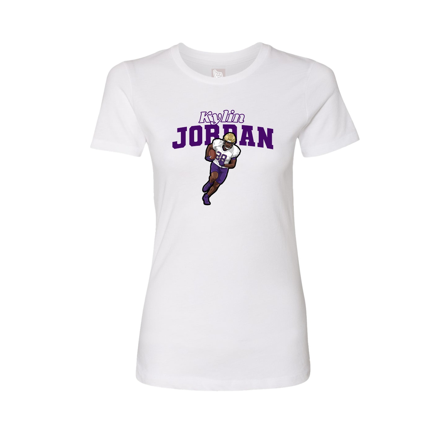 Fitted Women's Tee — Name Arch in White
