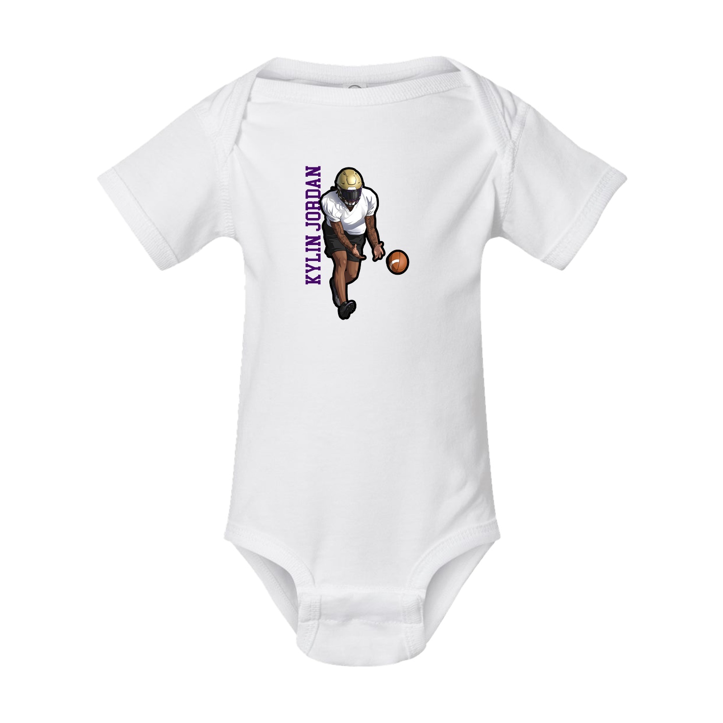 Baby Onesie — Name Vertical in White