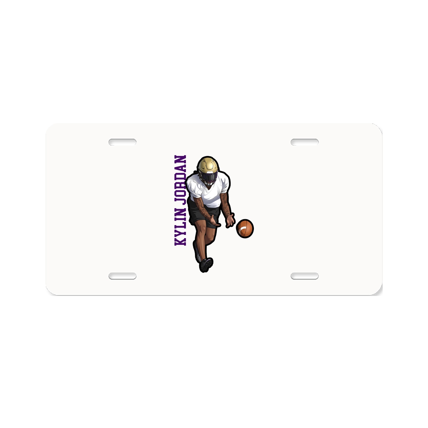 License Plate — Name Vertical in Classic