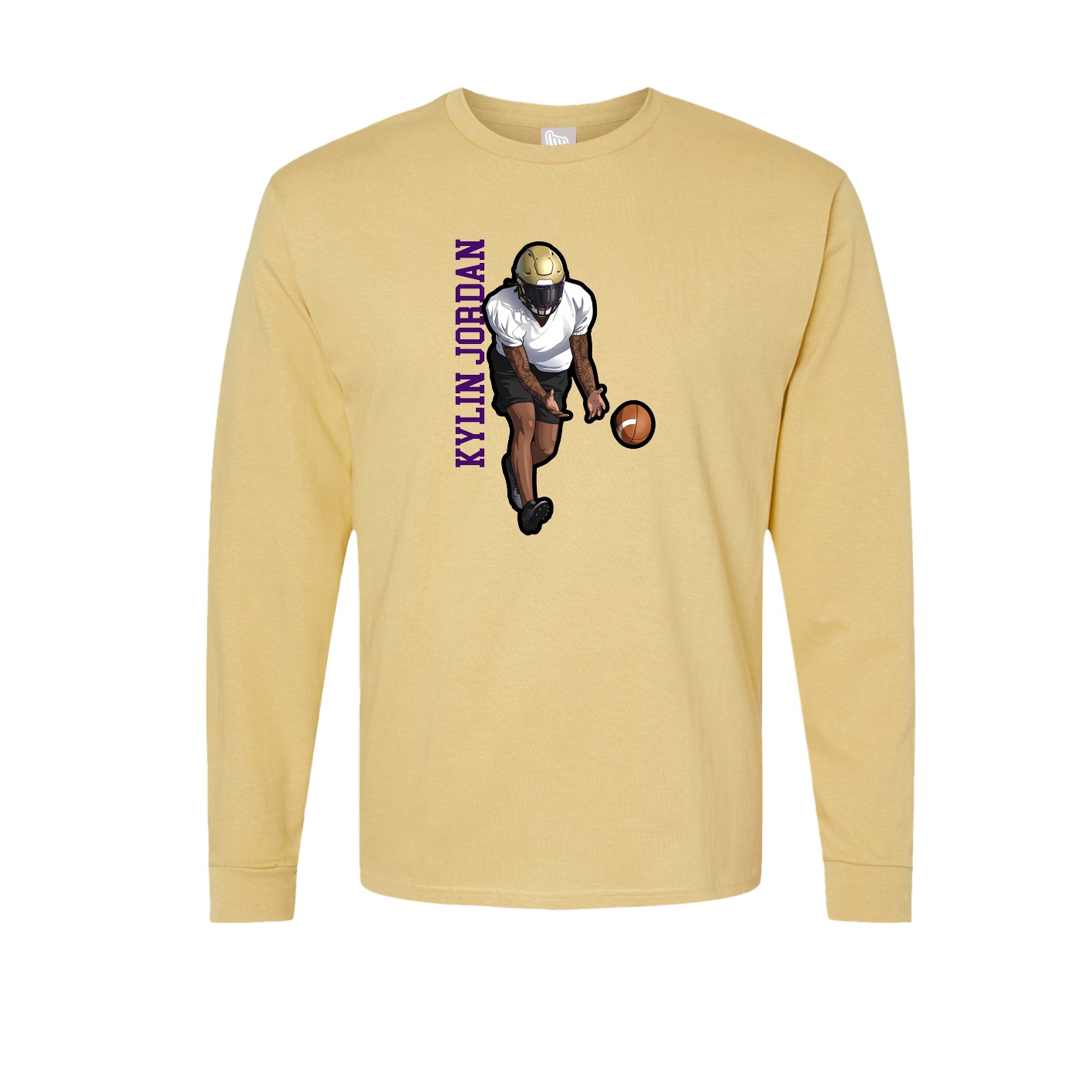 Long Sleeve Tee — Name Vertical in Vegas Gold