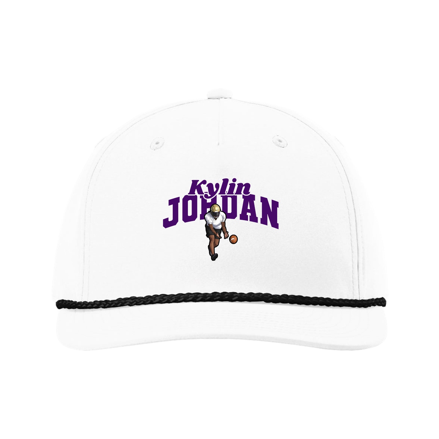 Five-Panel Classic Rope Cap — Signature Arch in White