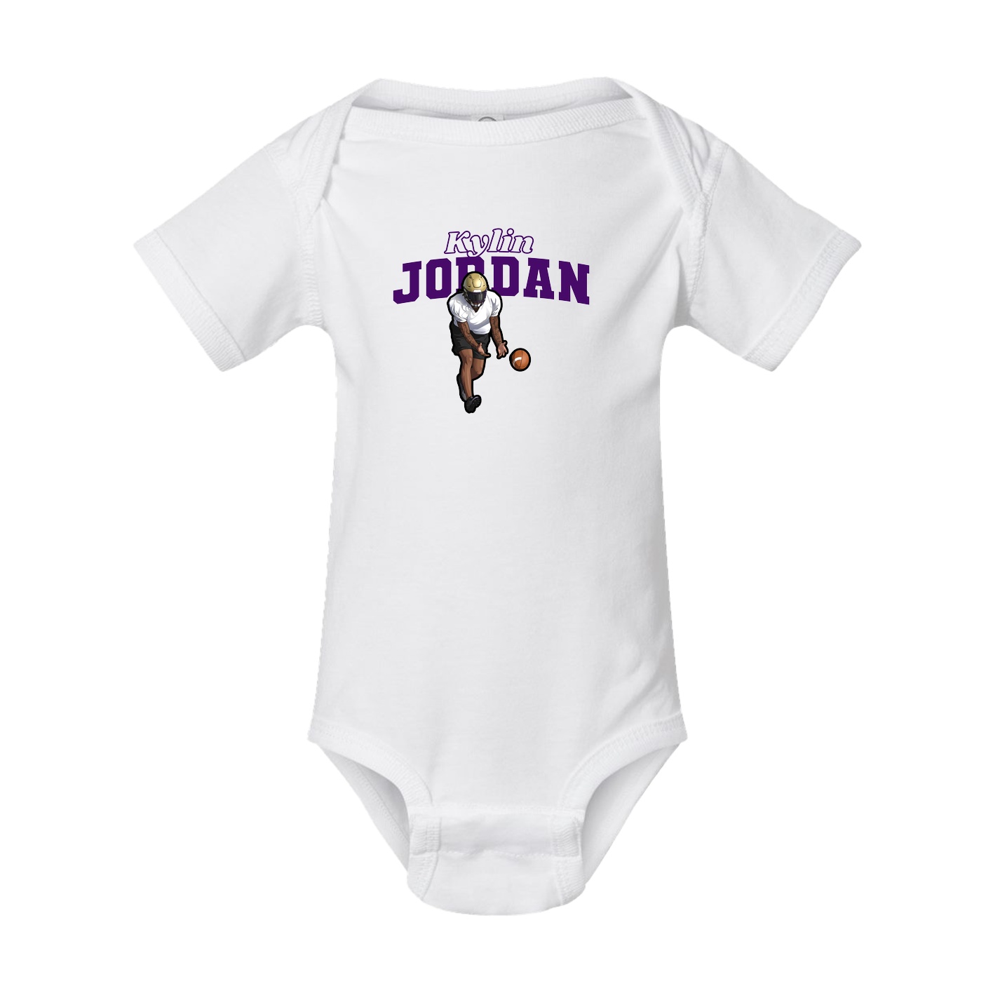 Baby Onesie — Name Arch in White
