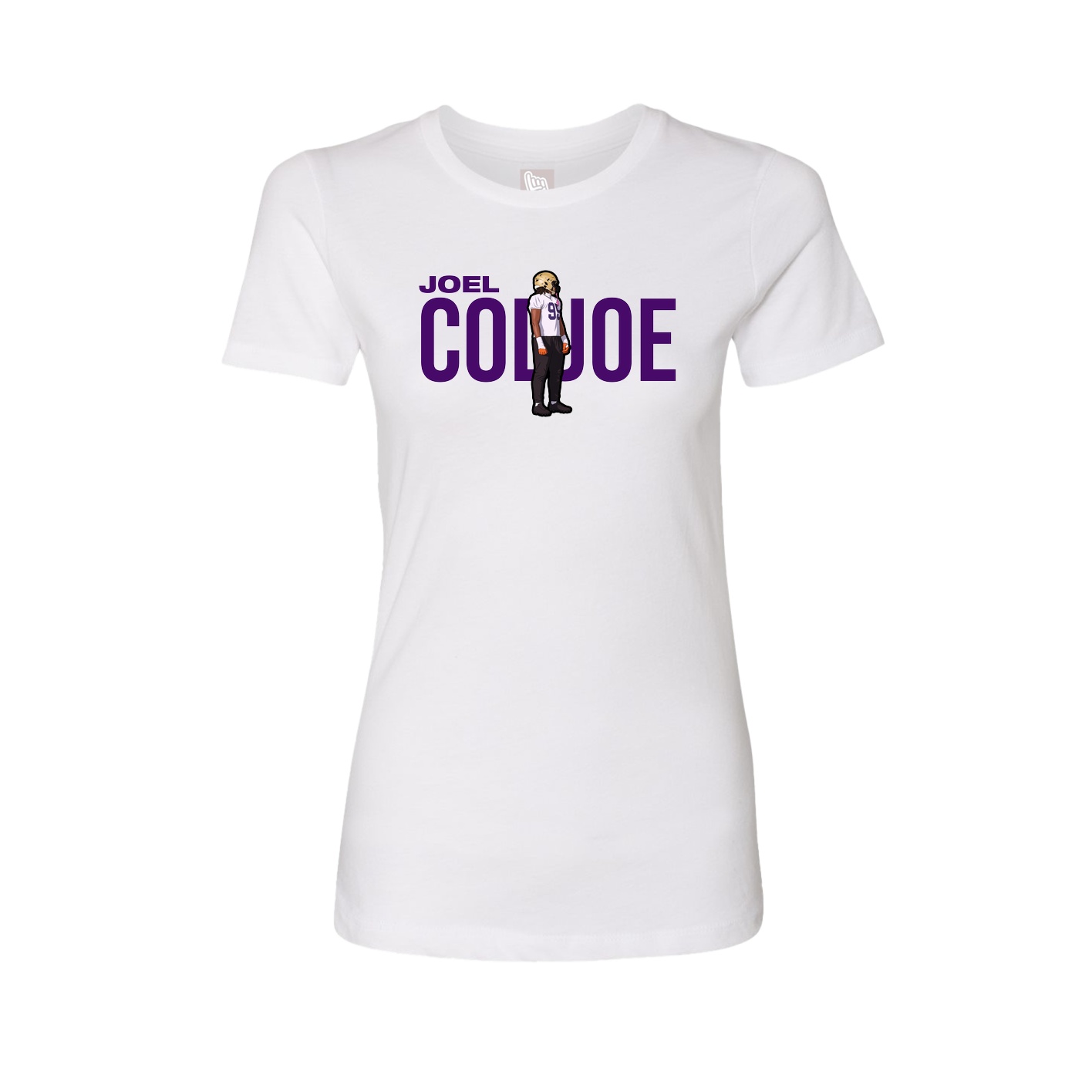 Fitted Women's Tee — Player Name in White
