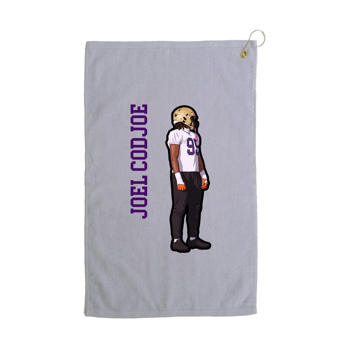 Golf Towel — Name Vertical in Grey