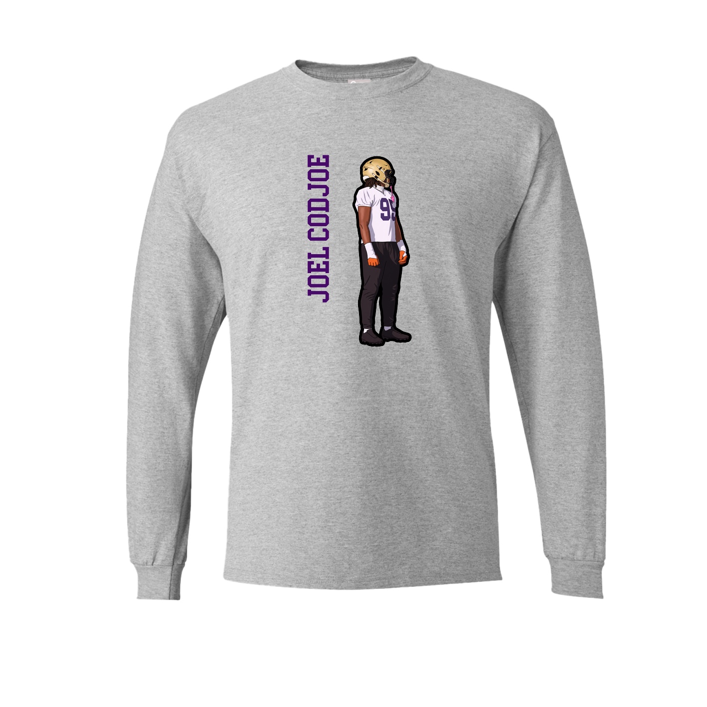 Long Sleeve Tee — Name Vertical in Grey