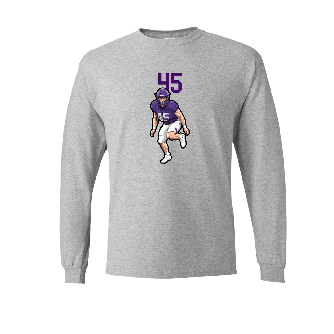 Long Sleeve Tee — Number Top in Grey