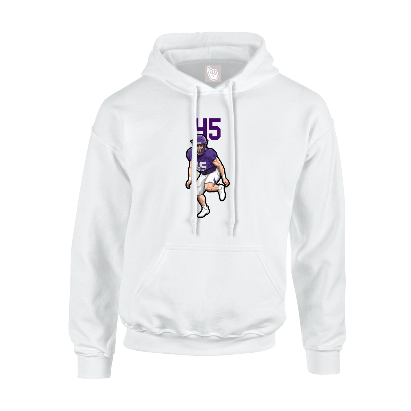 Hoodie — Number Top in White