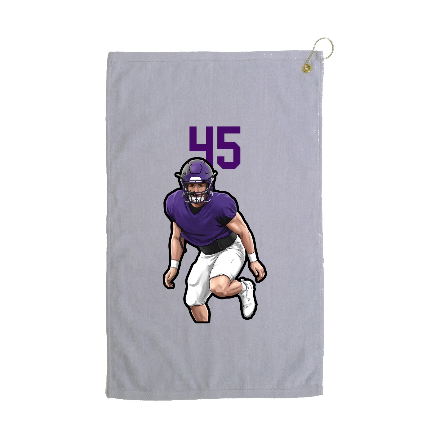 Golf Towel — Number Top in Grey