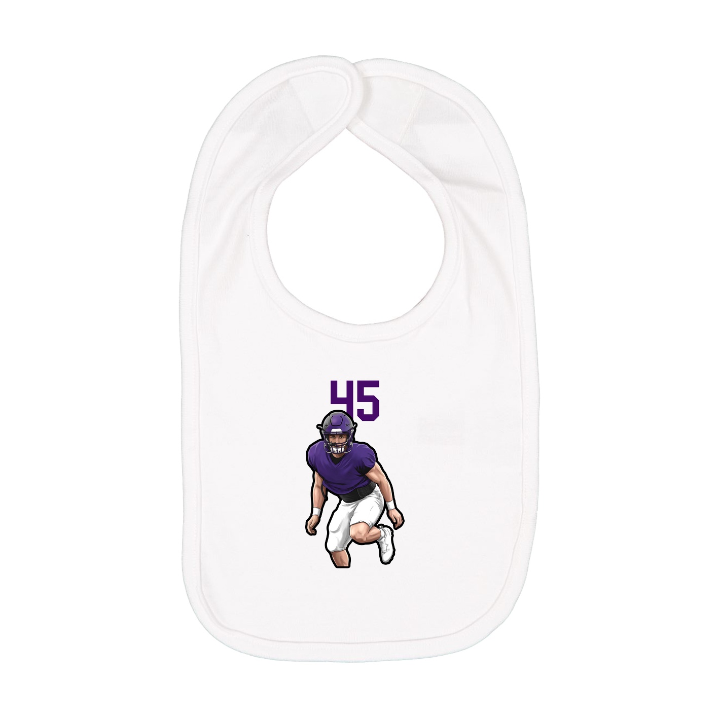 Infant Bib — Number Top in White