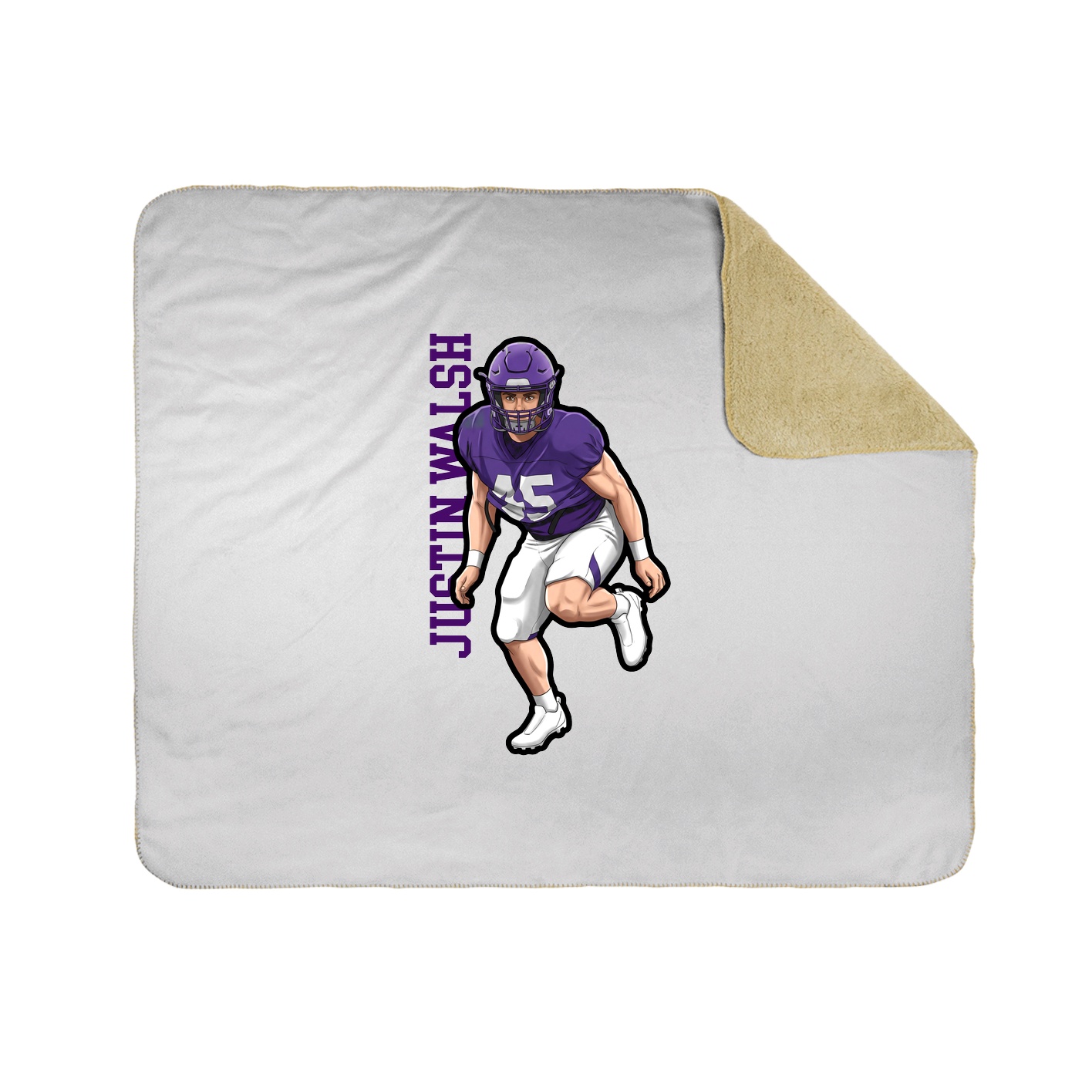 Throw Blanket — Name Vertical in White