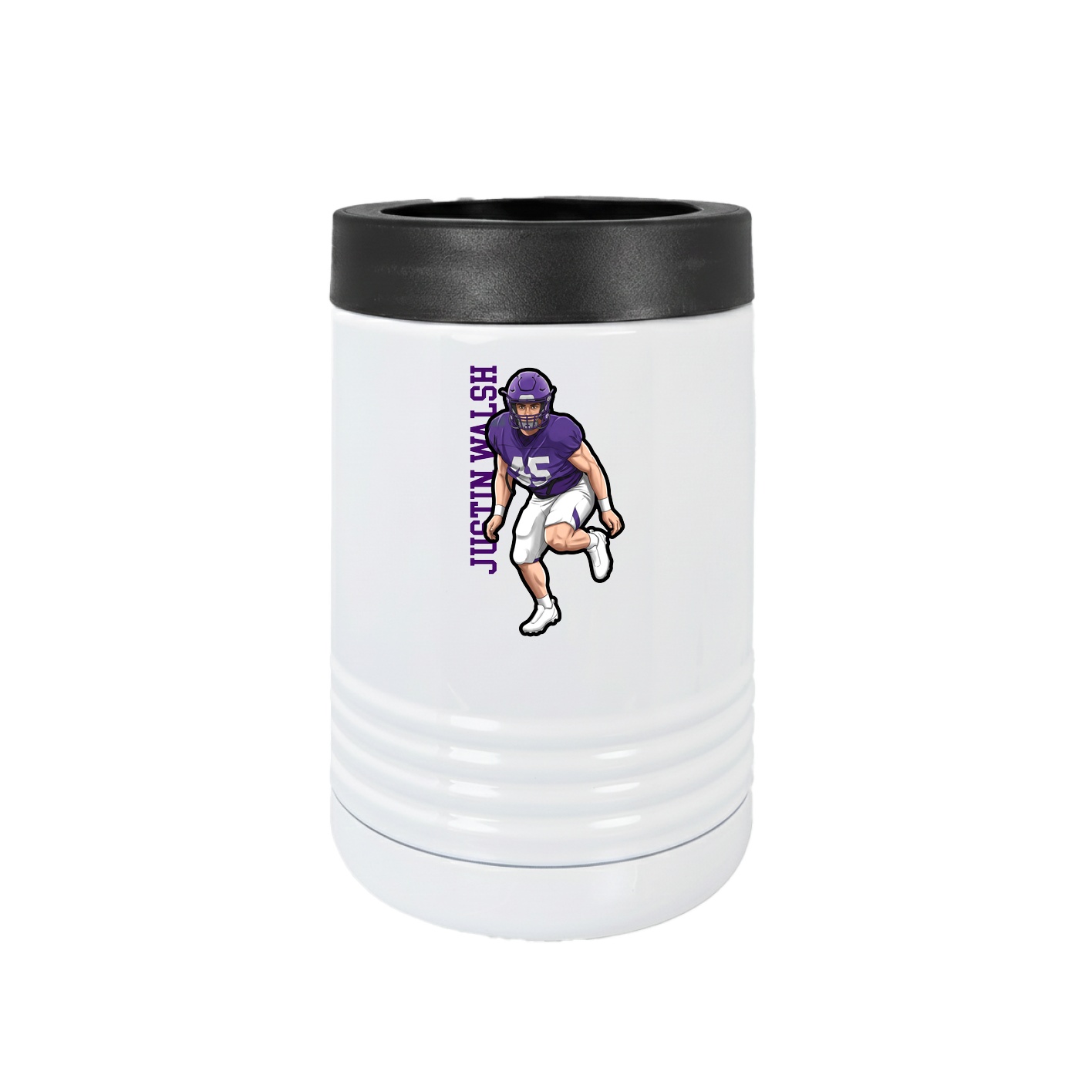 Beverage Holder — Name Vertical in White