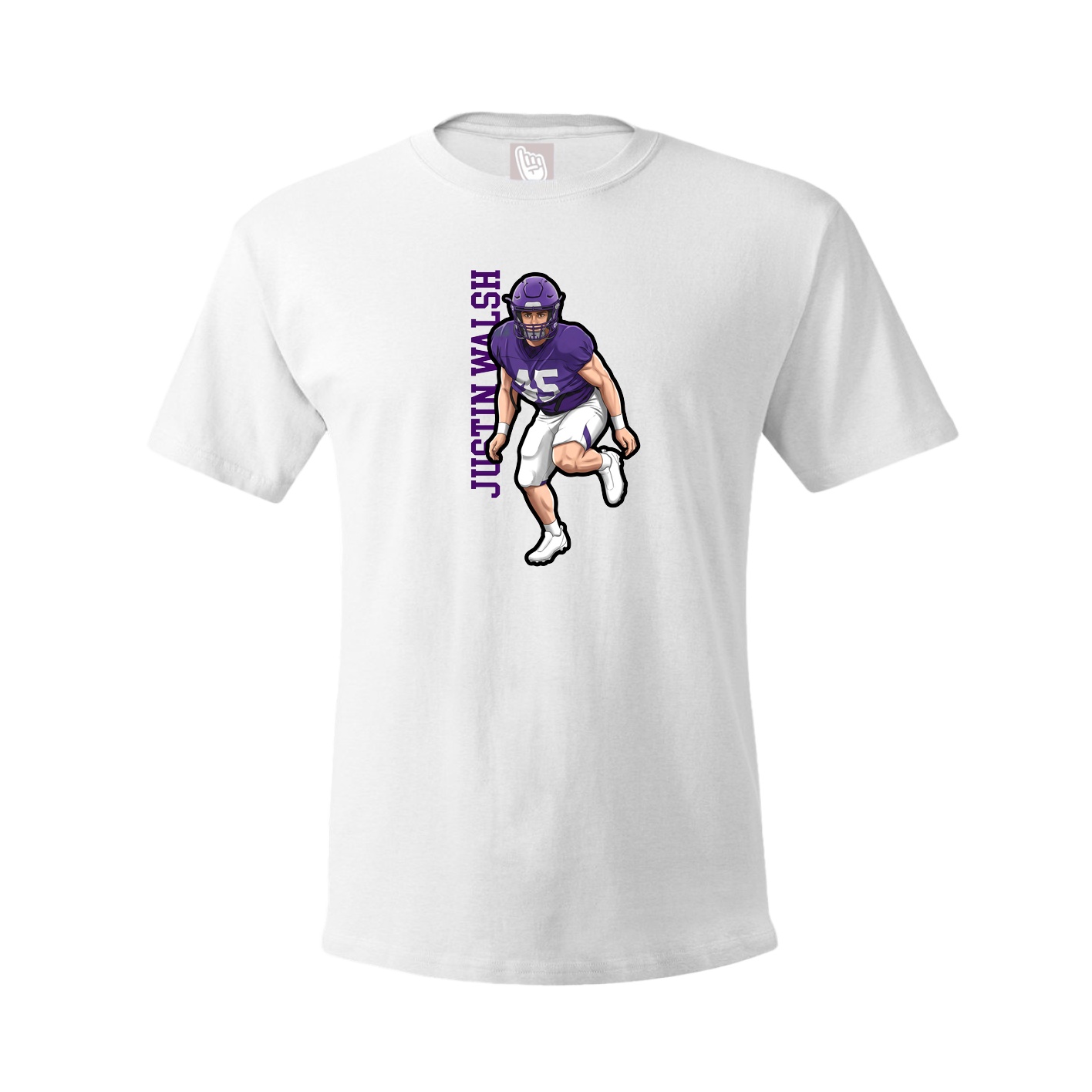 Tee — Name Vertical in White