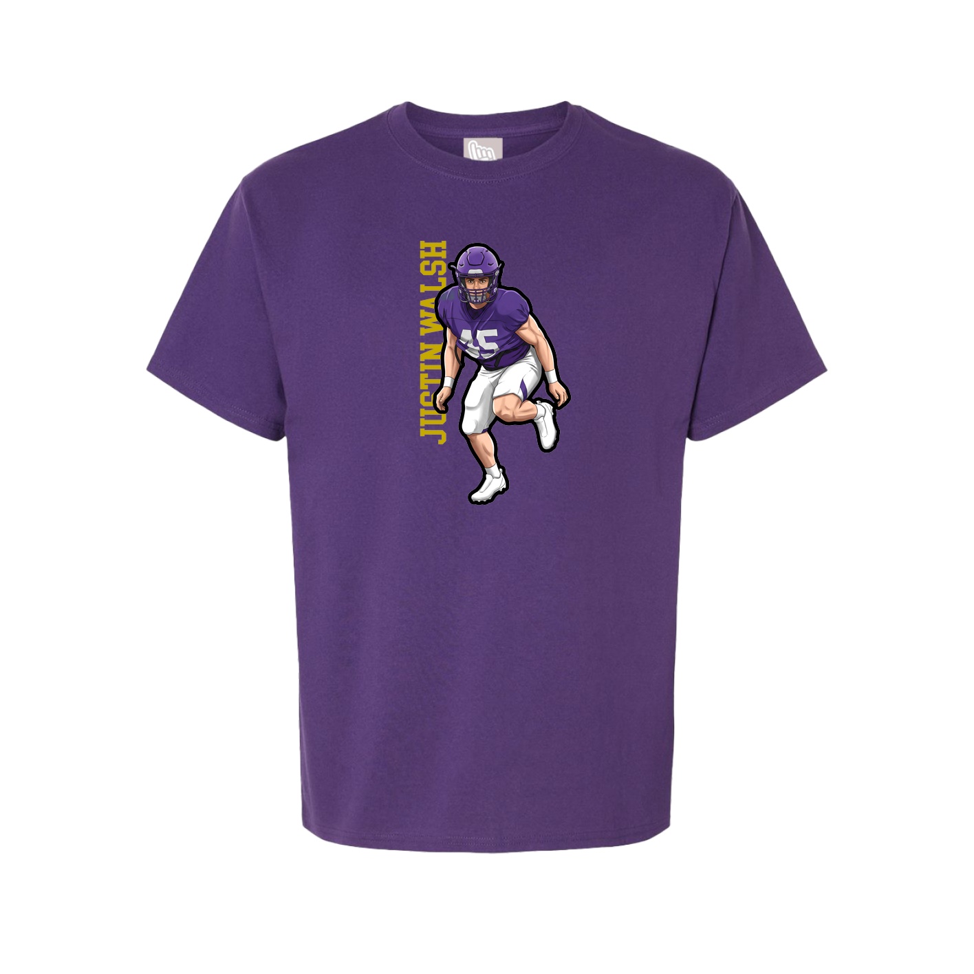 Youth Tee — Name Vertical in Purple