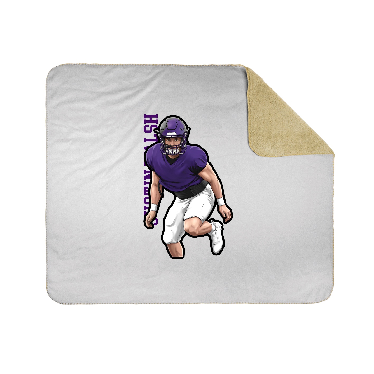 Throw Blanket — Name Vertical in White