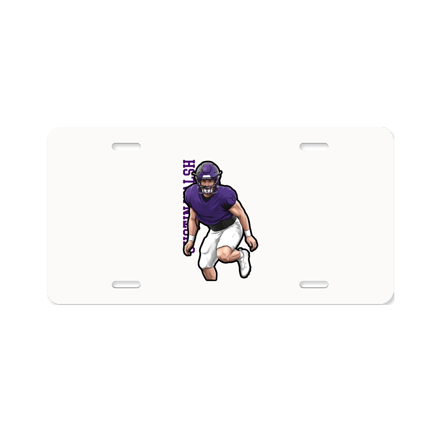License Plate — Name Vertical in Classic