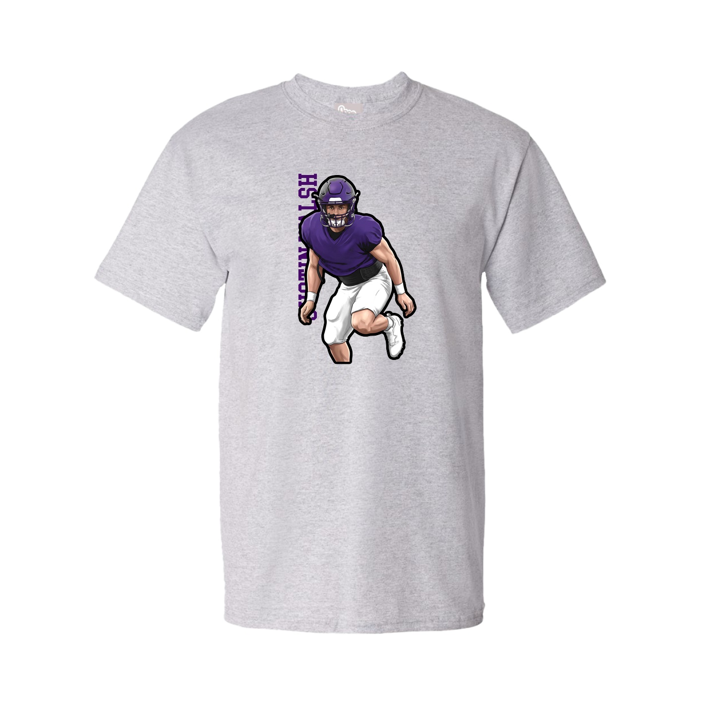 Tee — Name Vertical in Grey