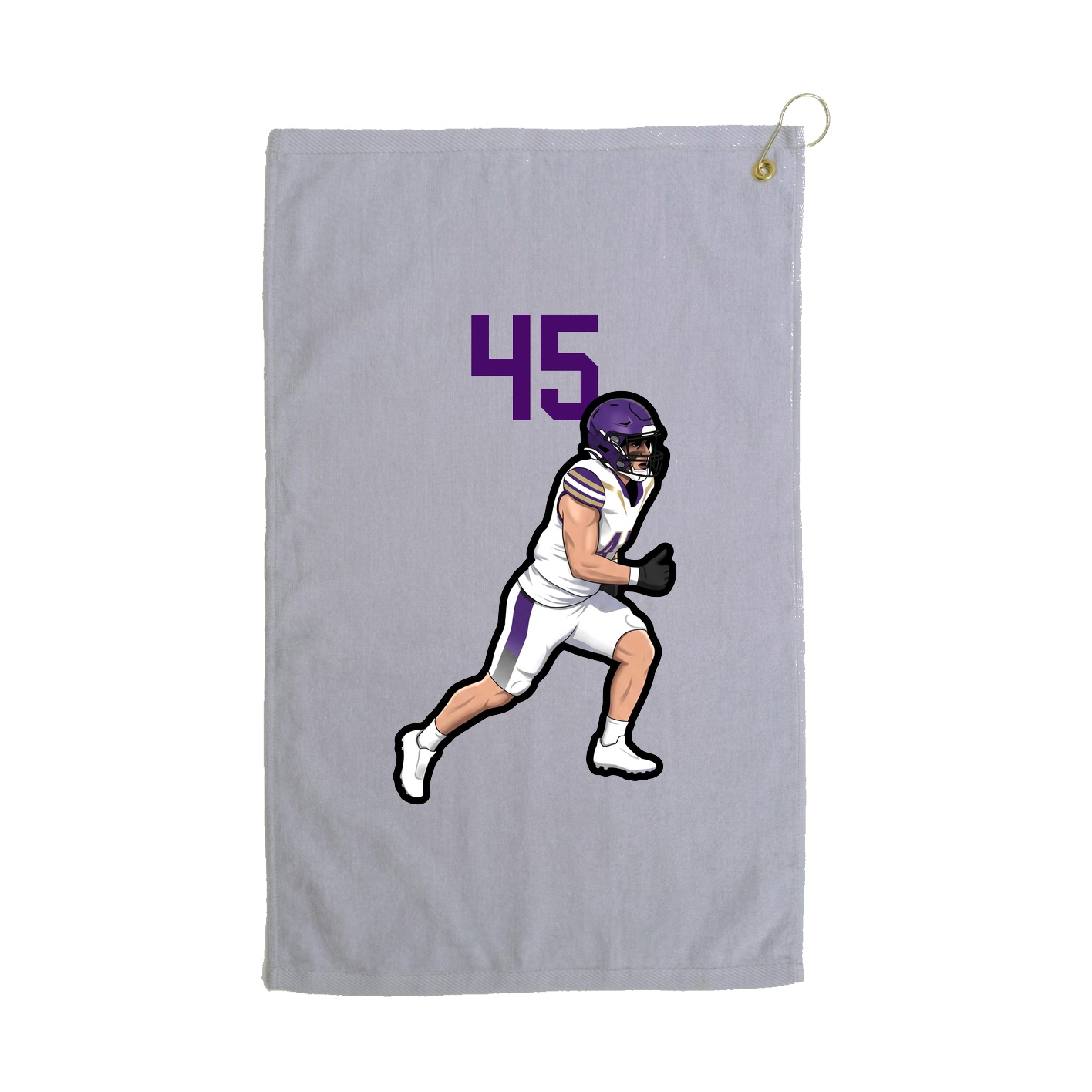 Golf Towel — Number Top in Grey