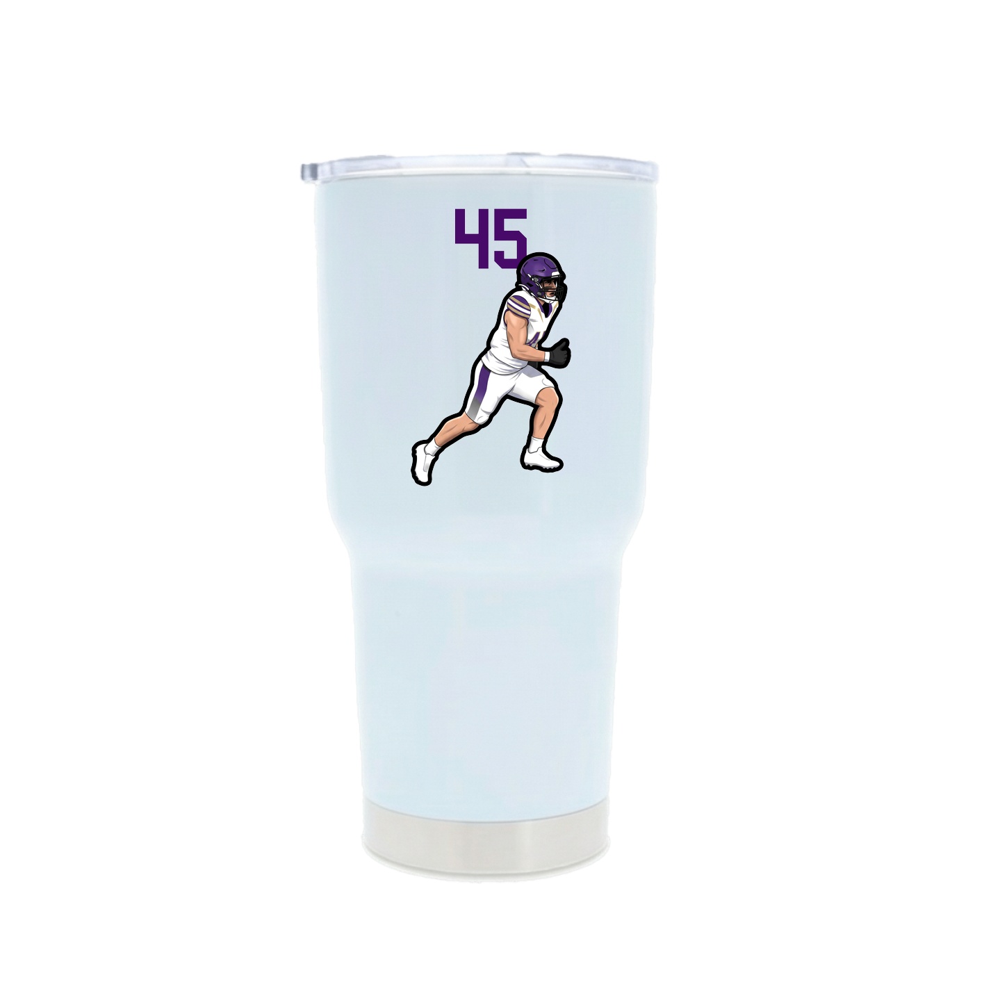 30oz Stainless Steel Tumbler — Number Top in White