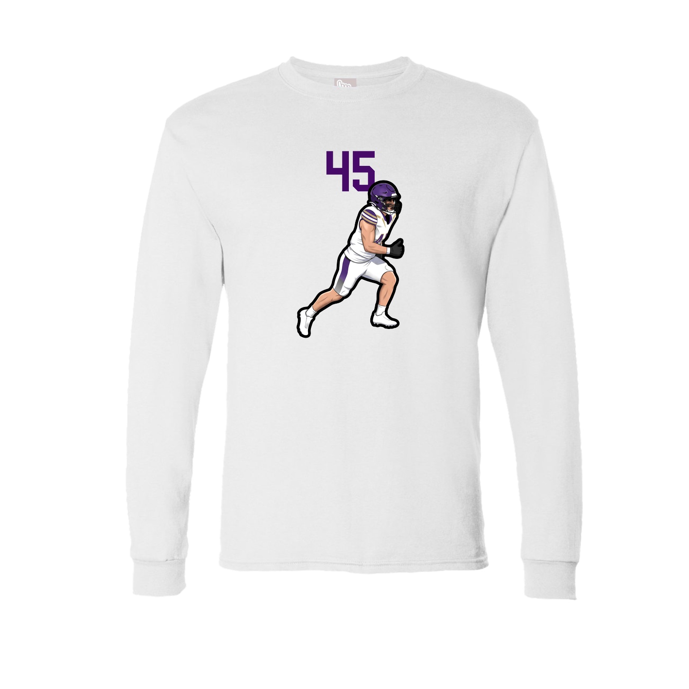 Long Sleeve Tee — Number Top in White