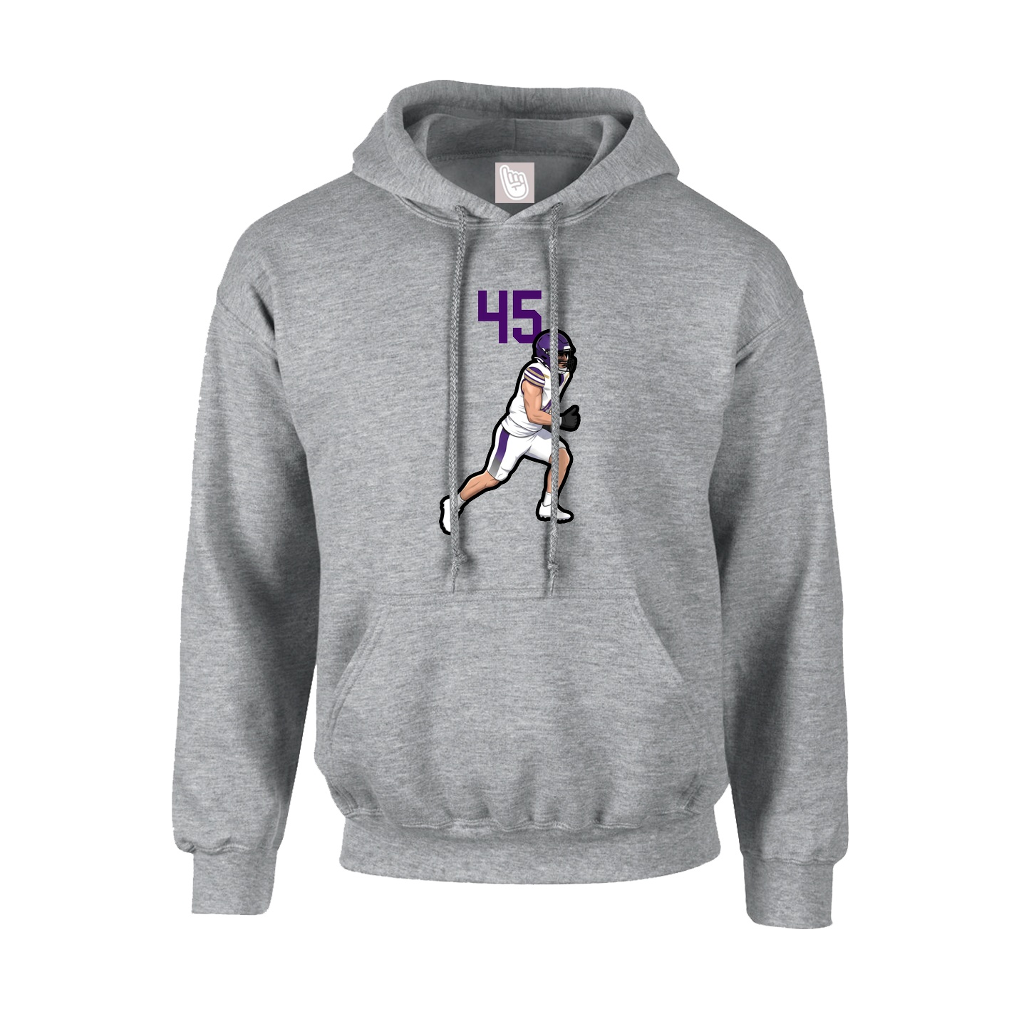Youth Hoodie — Number Top in Grey