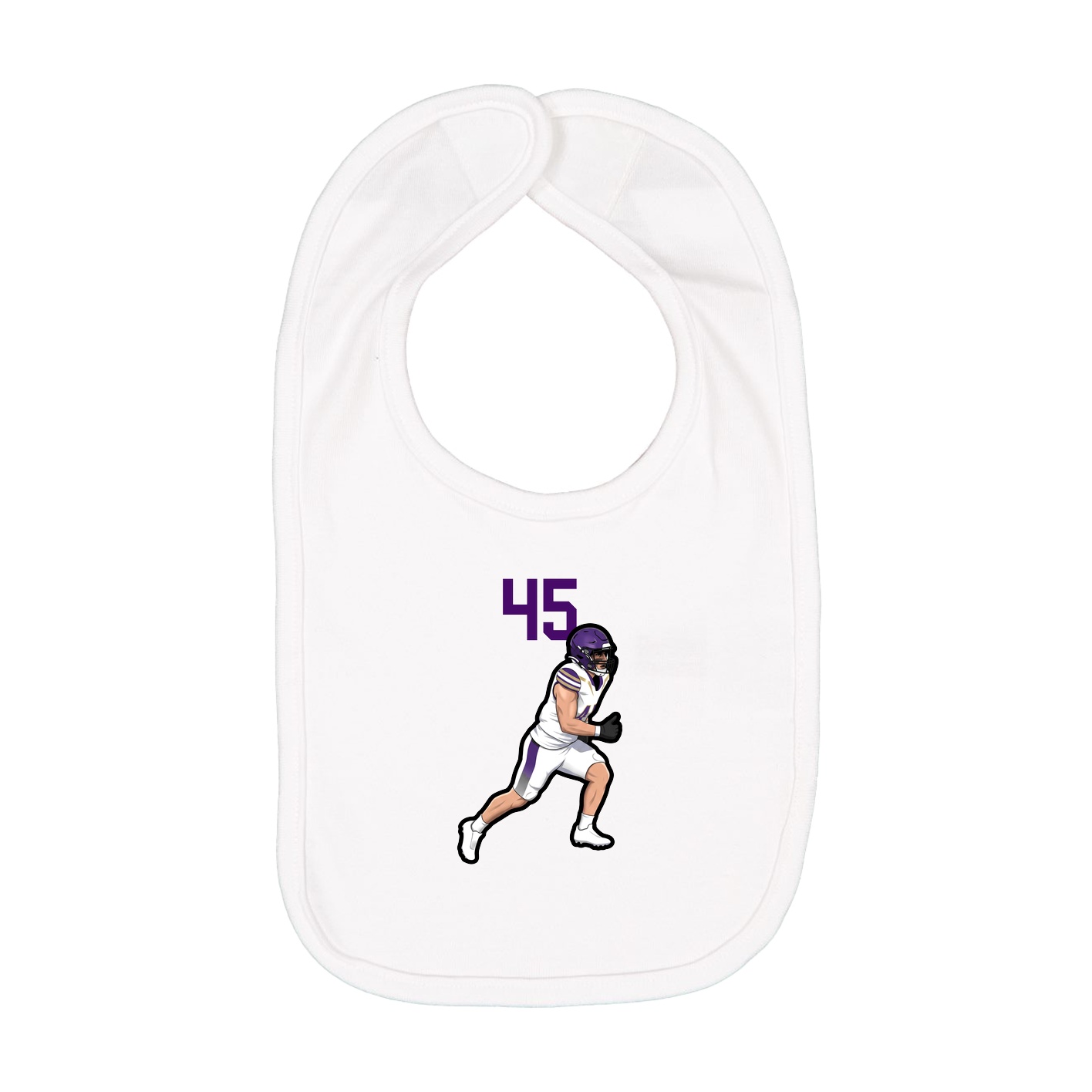 Infant Bib — Number Top in White