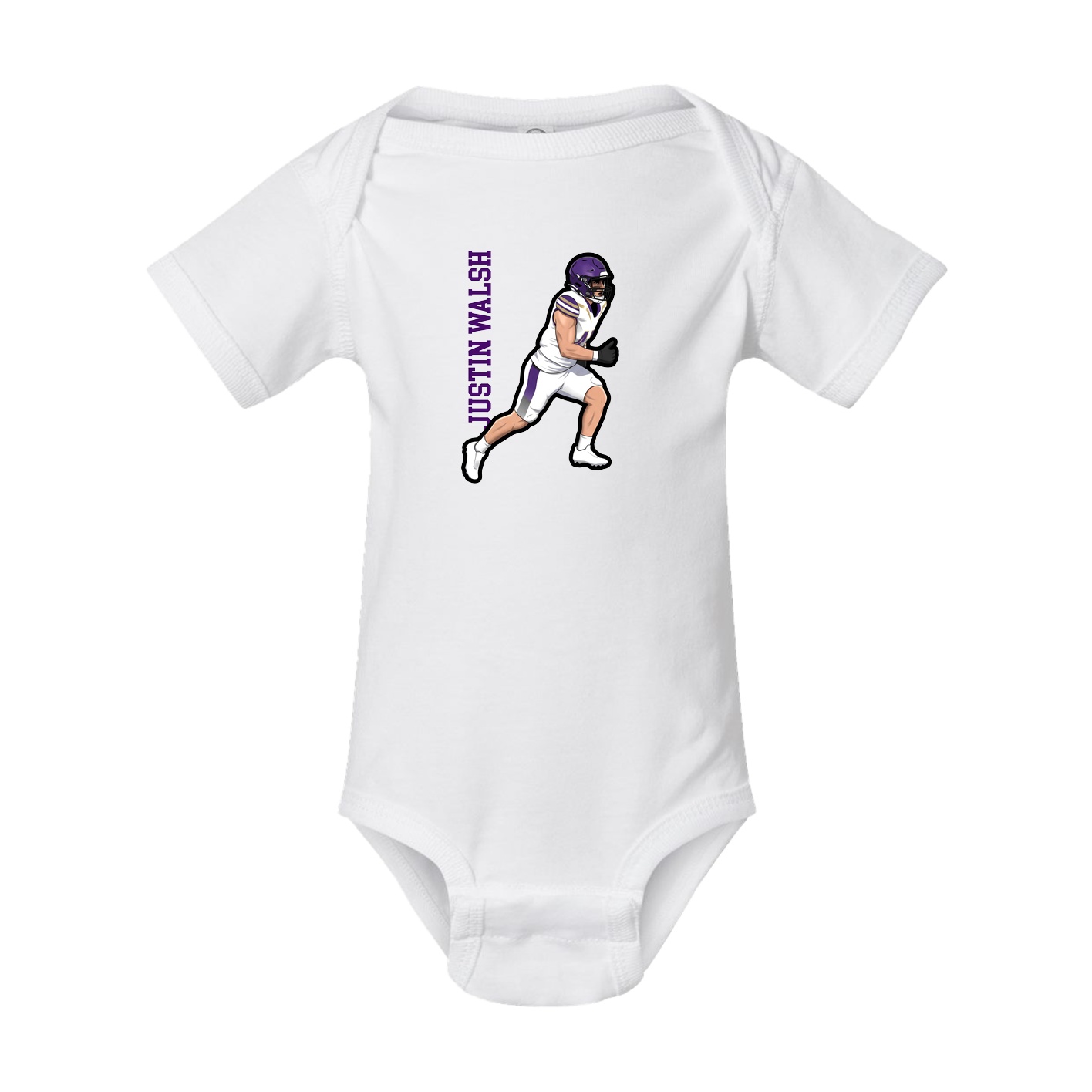 Baby Onesie — Name Vertical in White