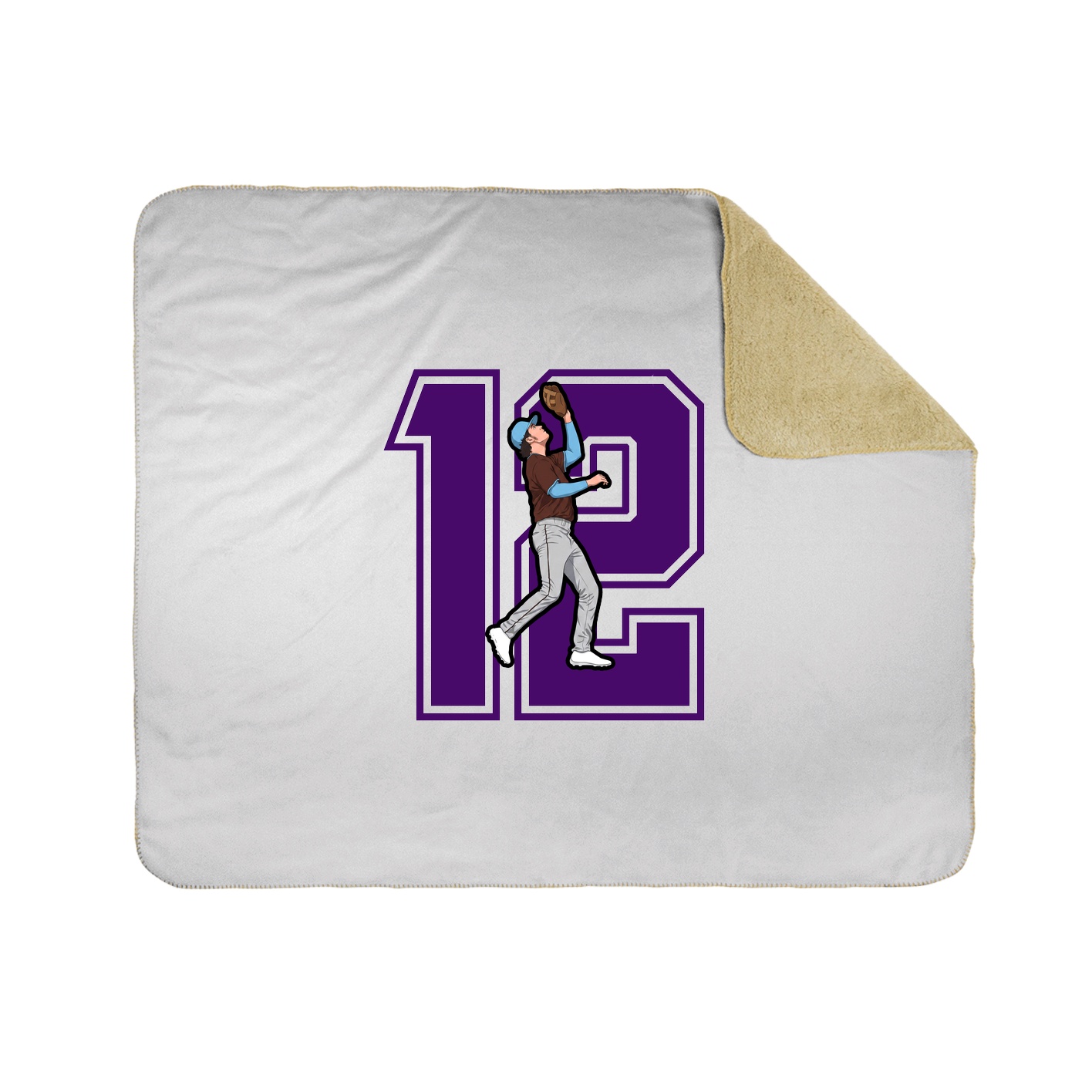 Throw Blanket — Number in White