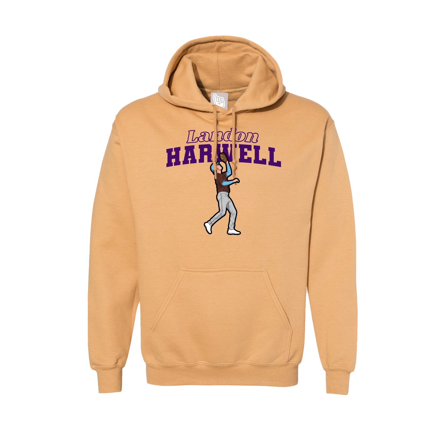 Hoodie — Name Arch in Vegas Gold