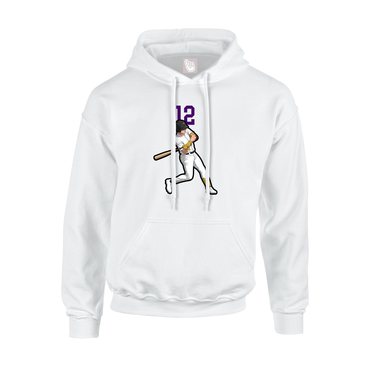 Youth Hoodie — Number Top in White