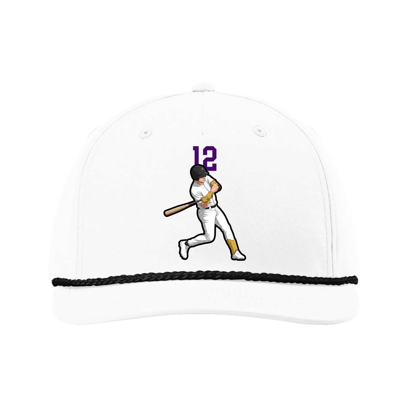 Five-Panel Classic Rope Cap — Number Top in White