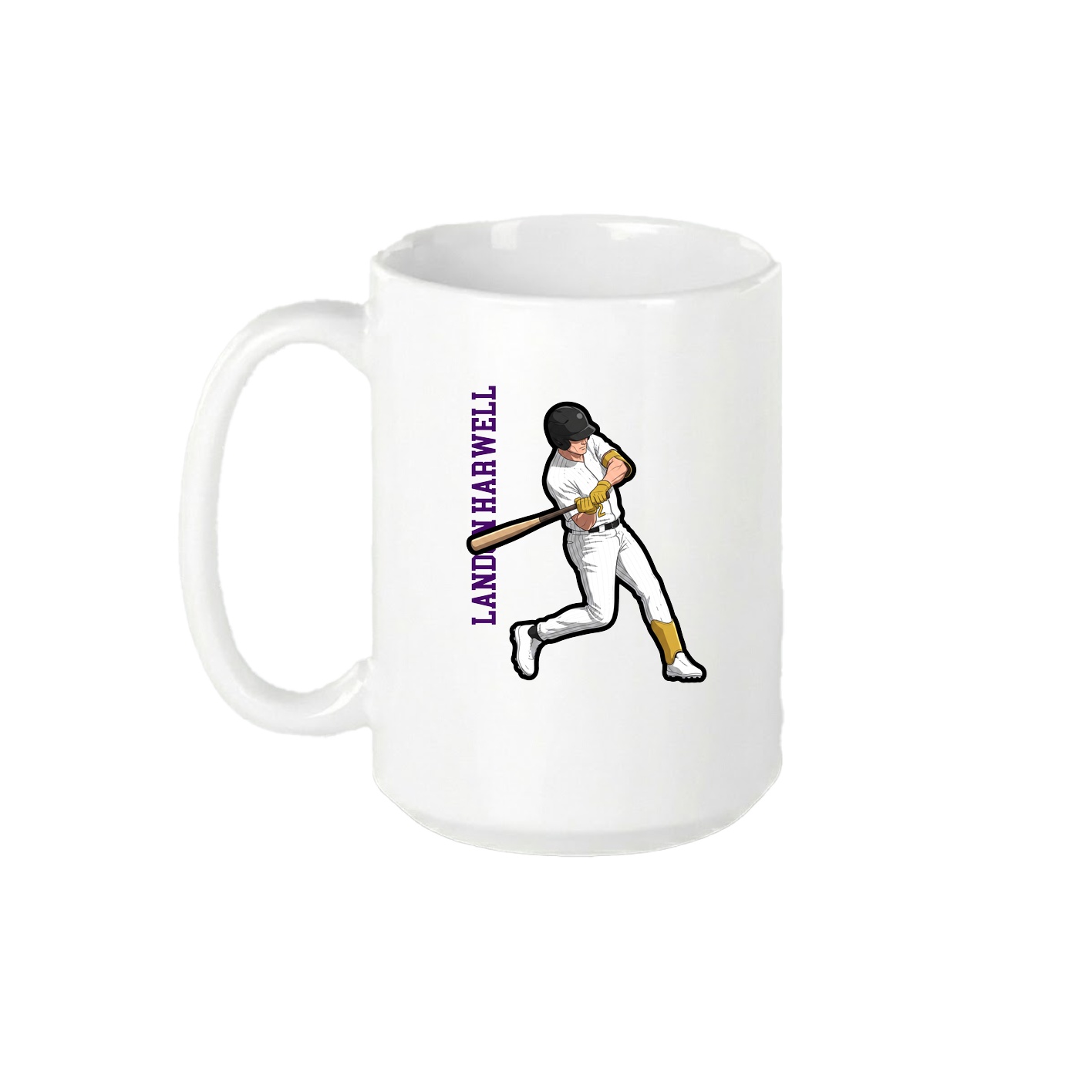 15oz Coffee Mug — Name Vertical in White