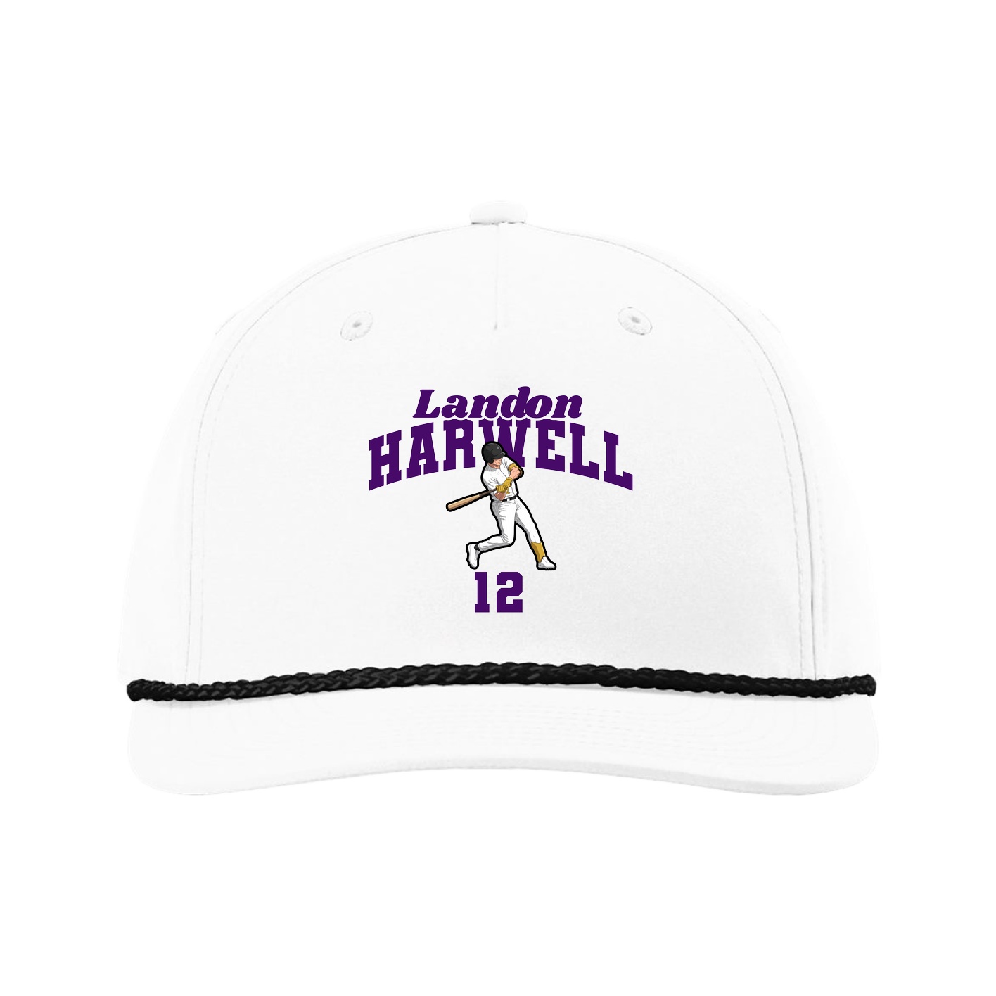 Five-Panel Classic Rope Cap — Signature Arch in White