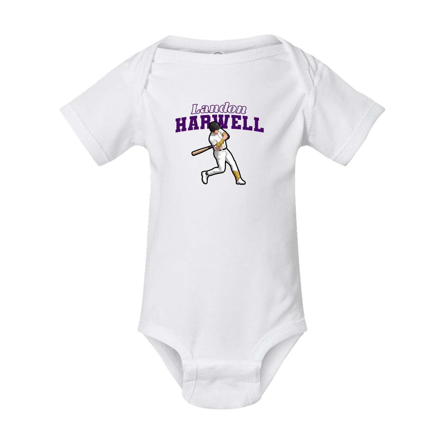 Baby Onesie — Name Arch in White