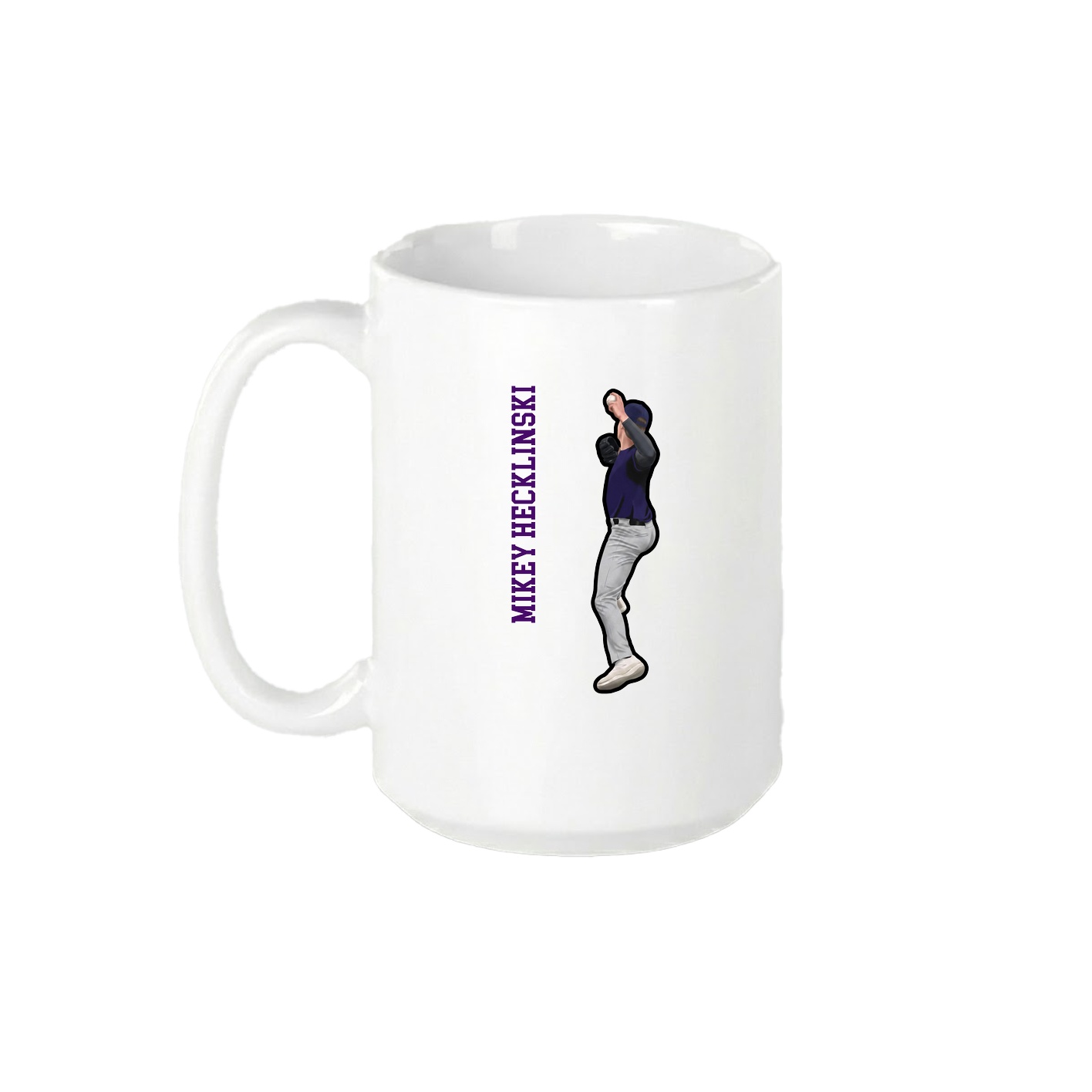 15oz Coffee Mug — Name Vertical in White