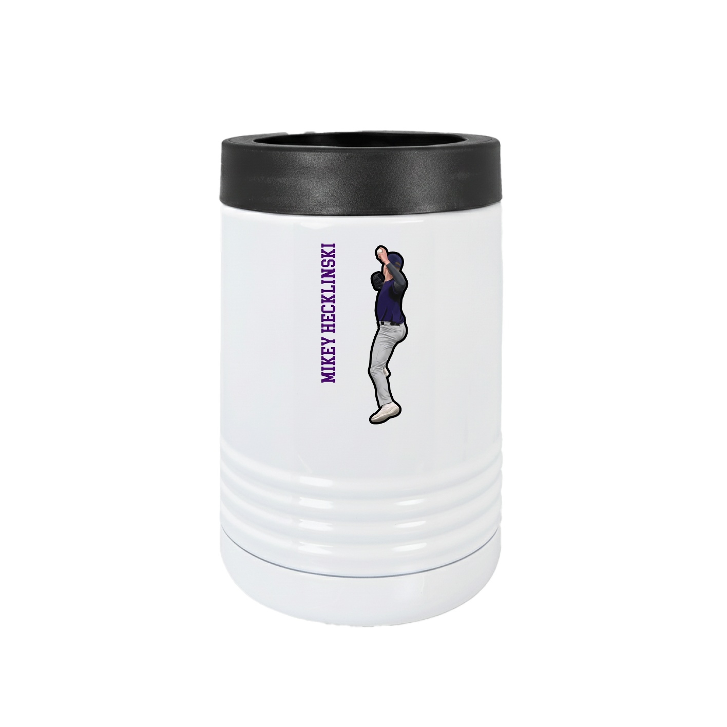 Beverage Holder — Name Vertical in White