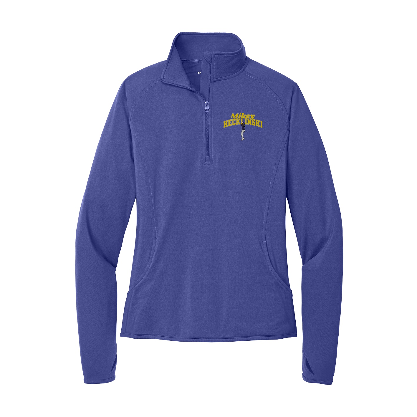 Women's Q-Zip Pullover — Signature Arch in Purple