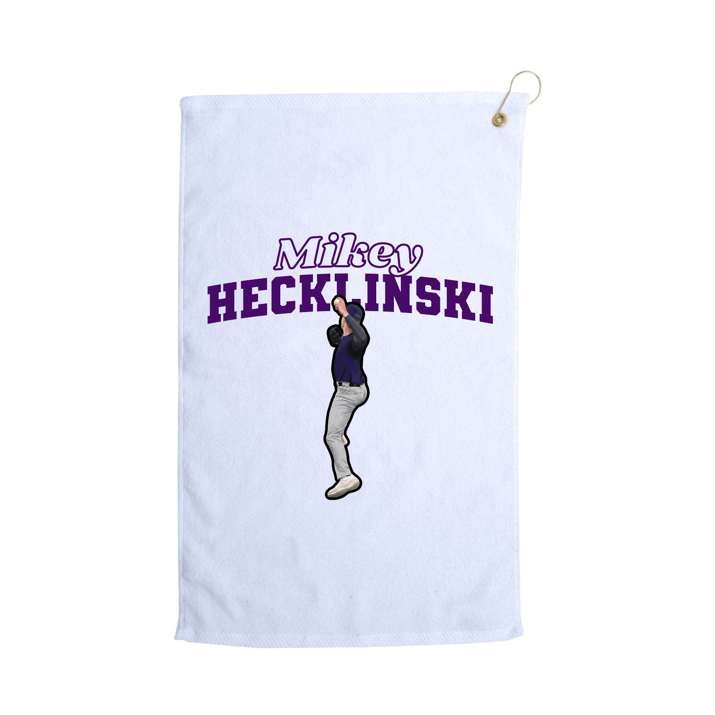 Golf Towel — Name Arch in White