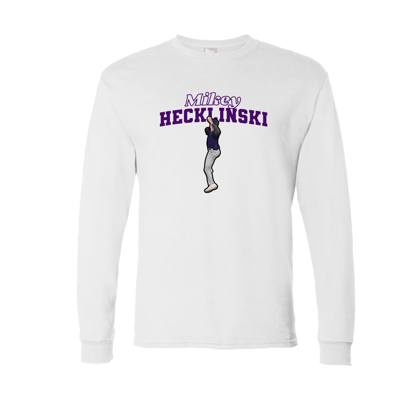 Long Sleeve Tee — Name Arch in White