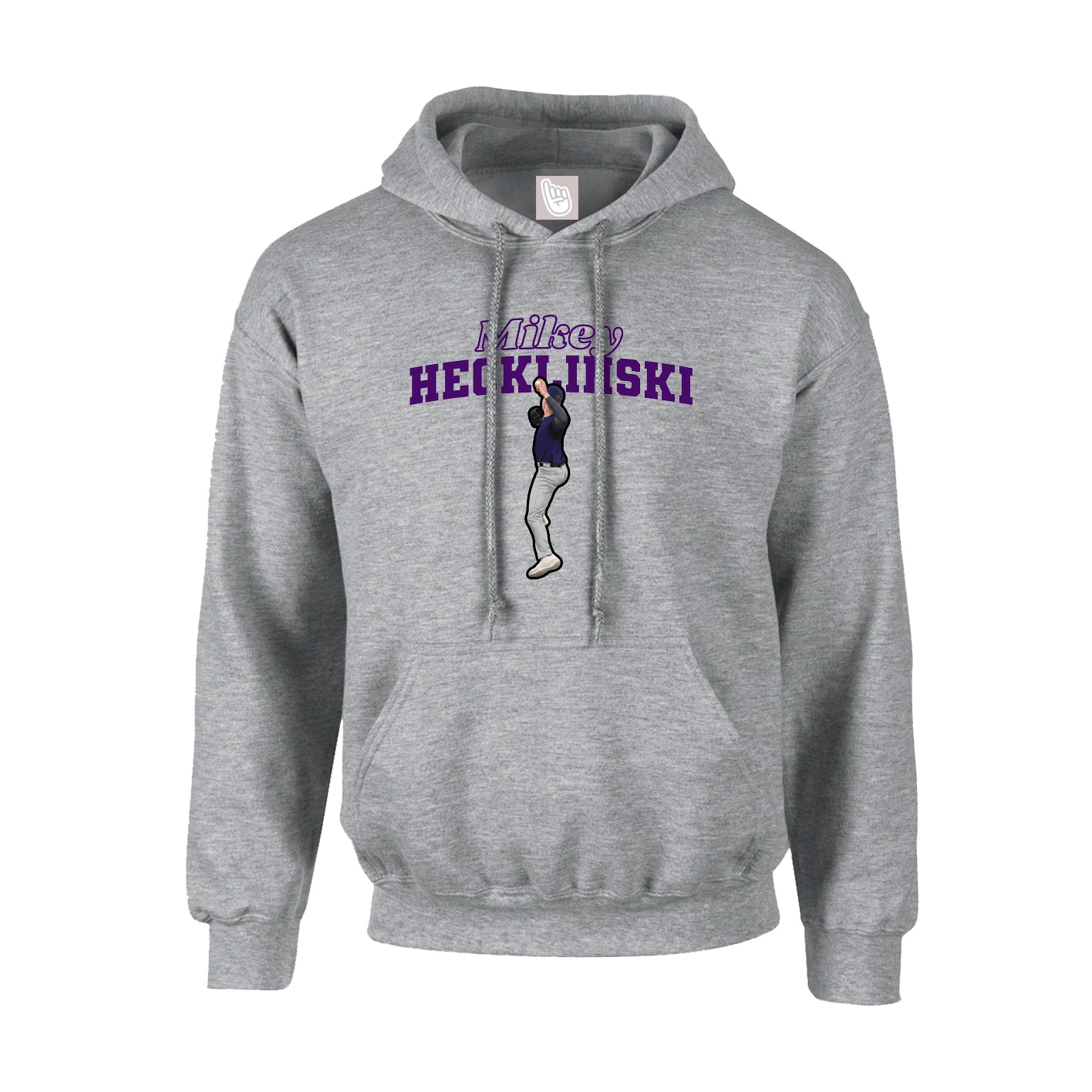 Youth Hoodie — Name Arch in Grey