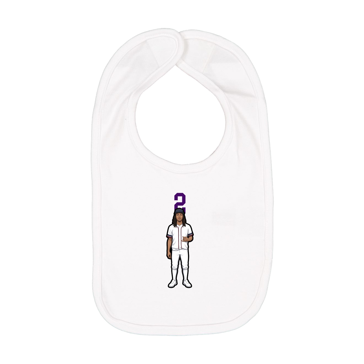 Infant Bib — Number Top in White